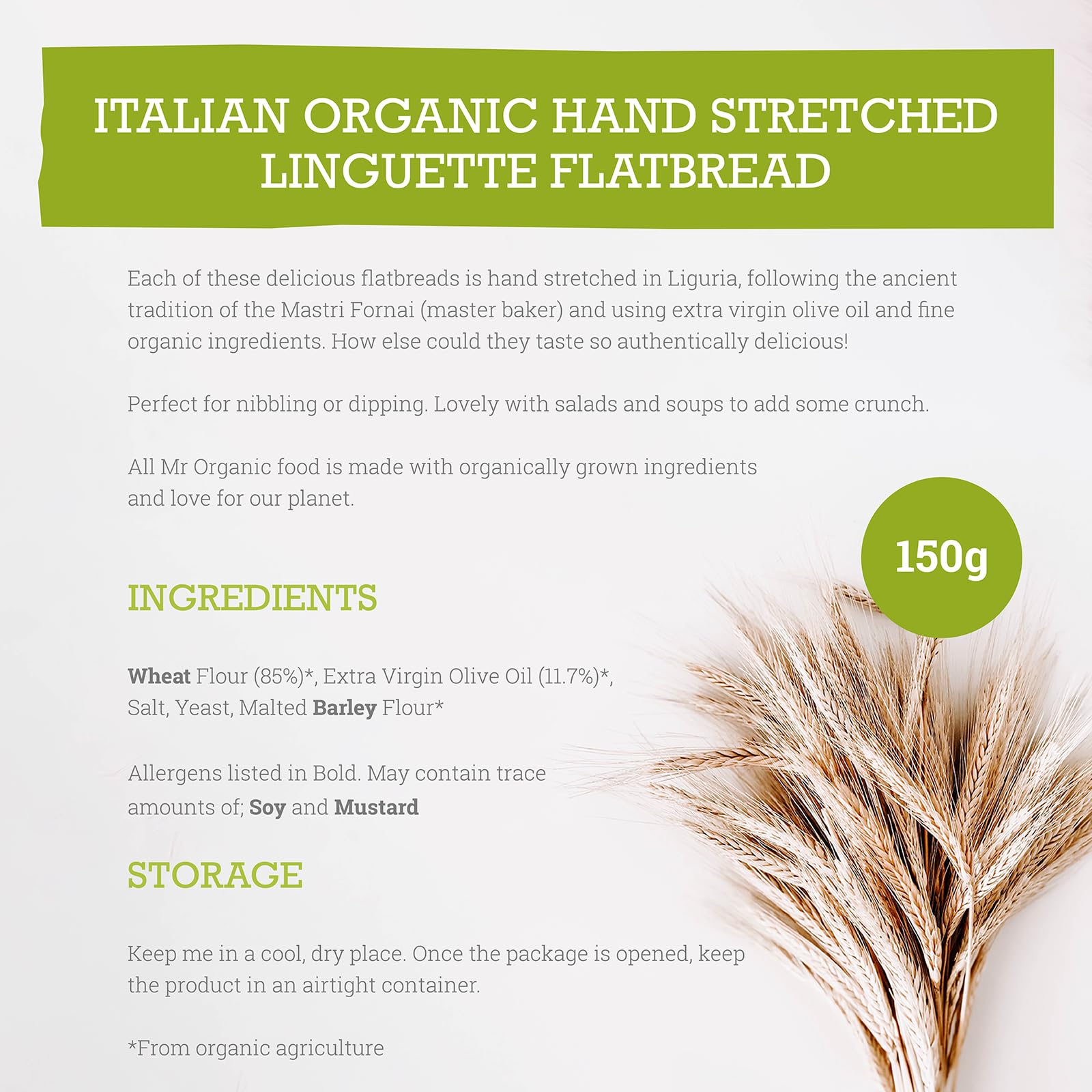 Mr Organic - Classic Flatbread 150g - Organic Linguette Crackers 5