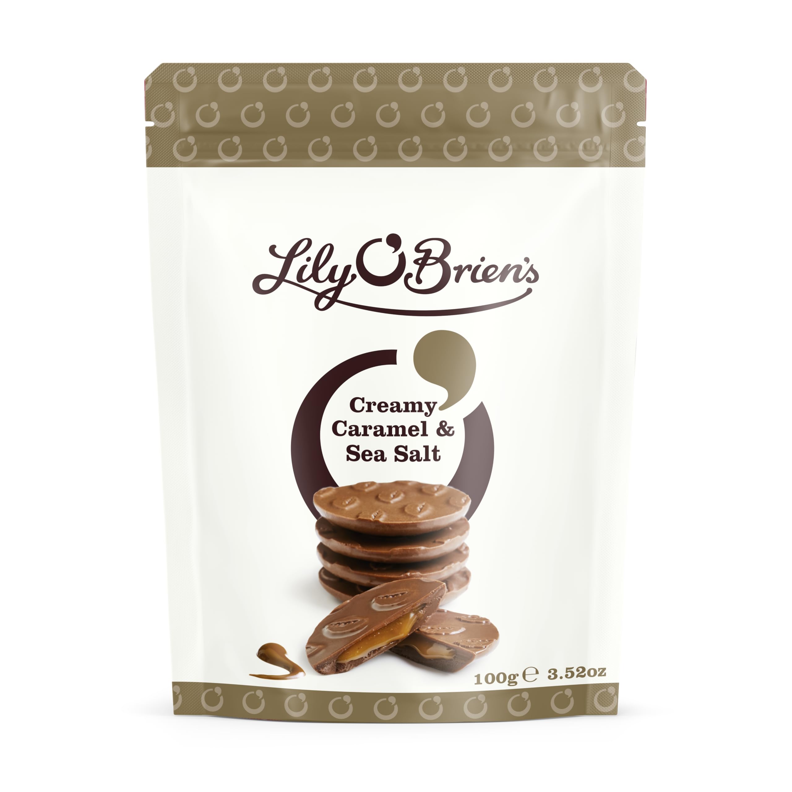 Lily O'Brien's Creamy Caramel and Sea Salt Chocolate Buttons Share Bag 100g