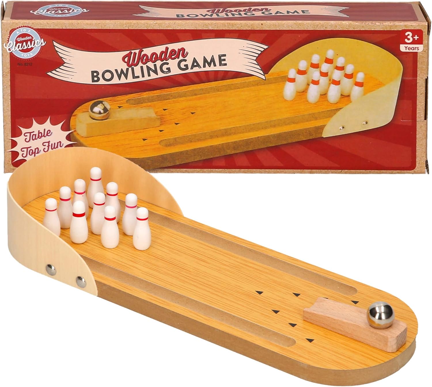 Padgett Bros 8212 Wooden Bowling Game Tabletop Skittles Set 2