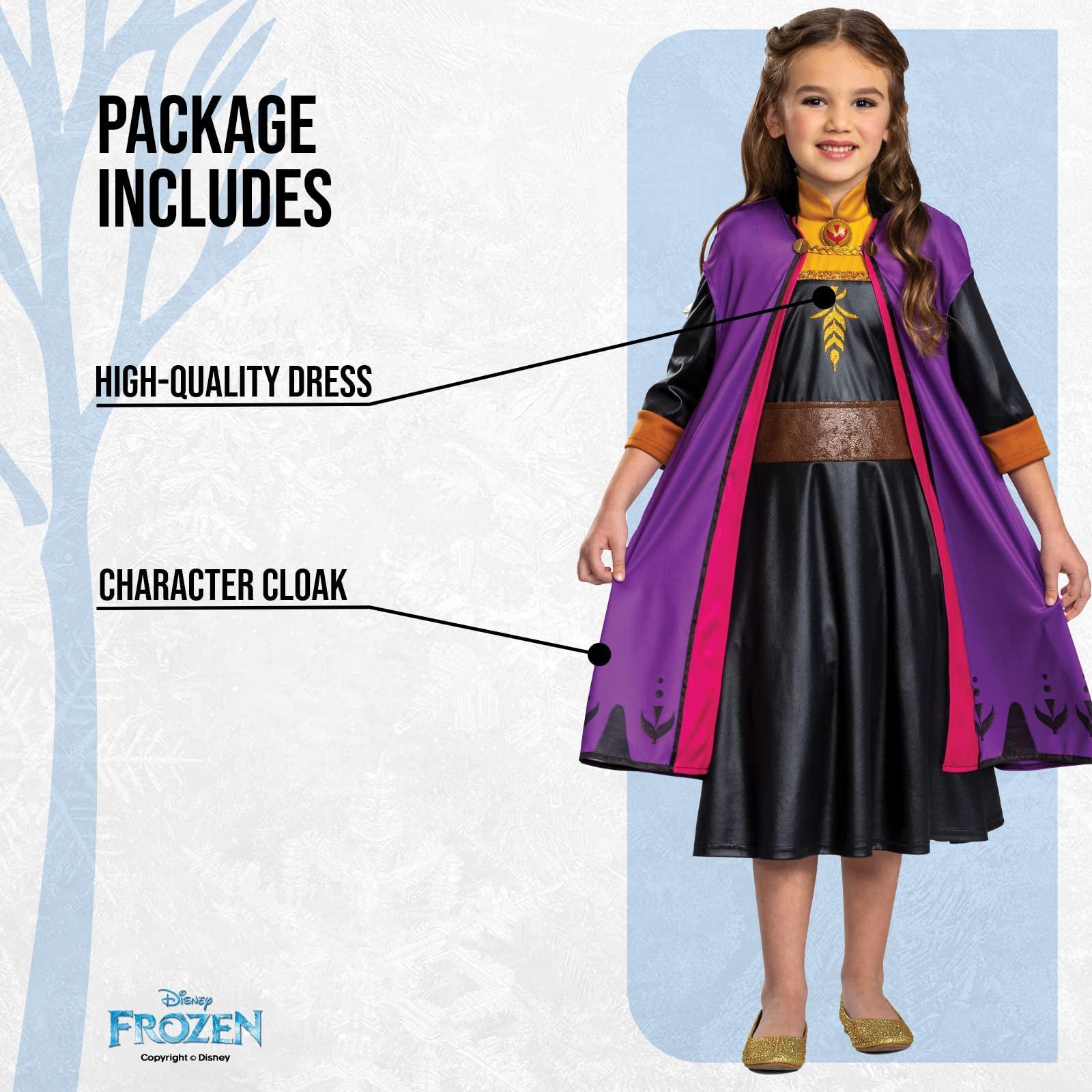 Disguise Anna Costume - Traveling Classic Dress Up for Girls 6