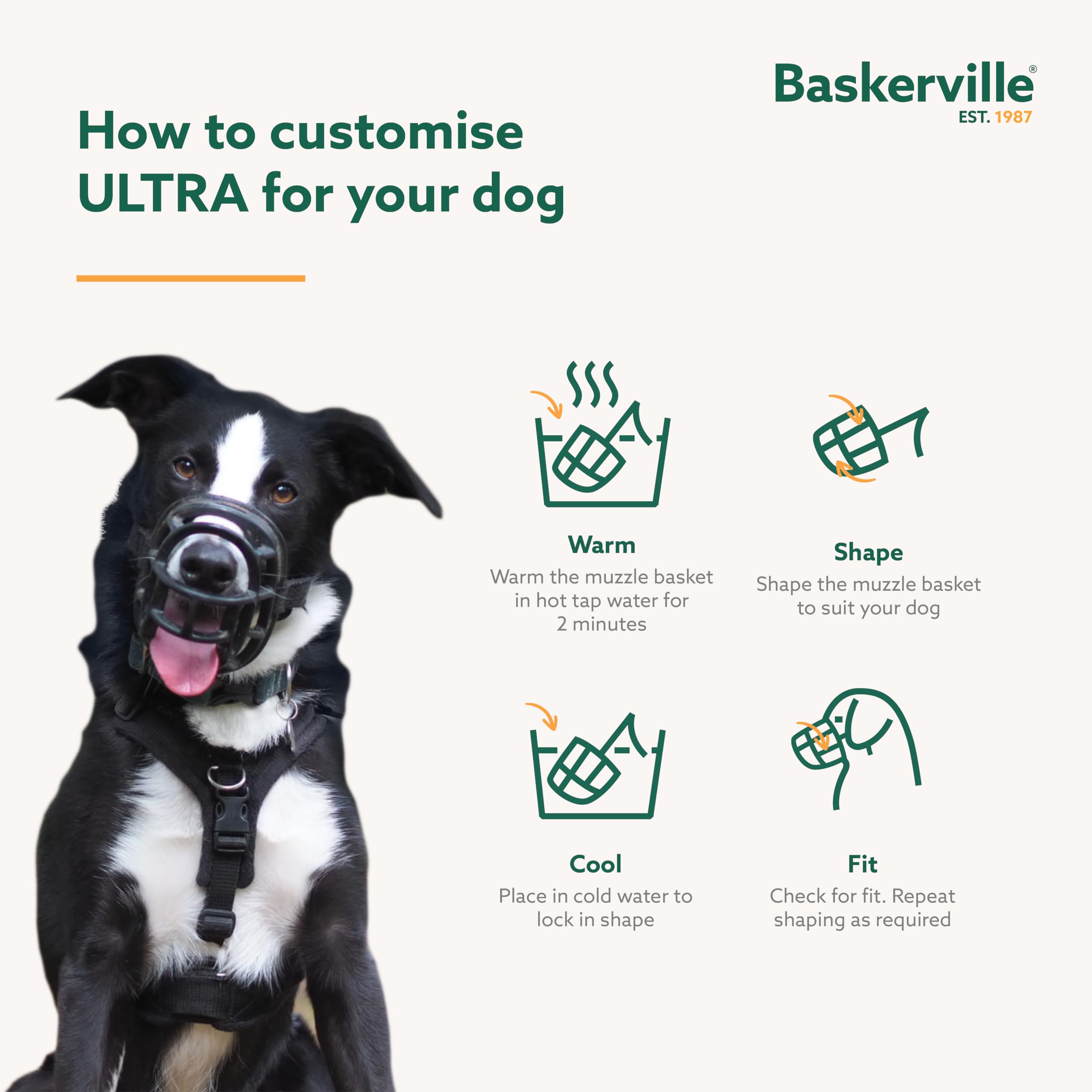 Baskerville ULTRA Muzzle - Patented Humane Design, Breathable, Size 3, Black 4