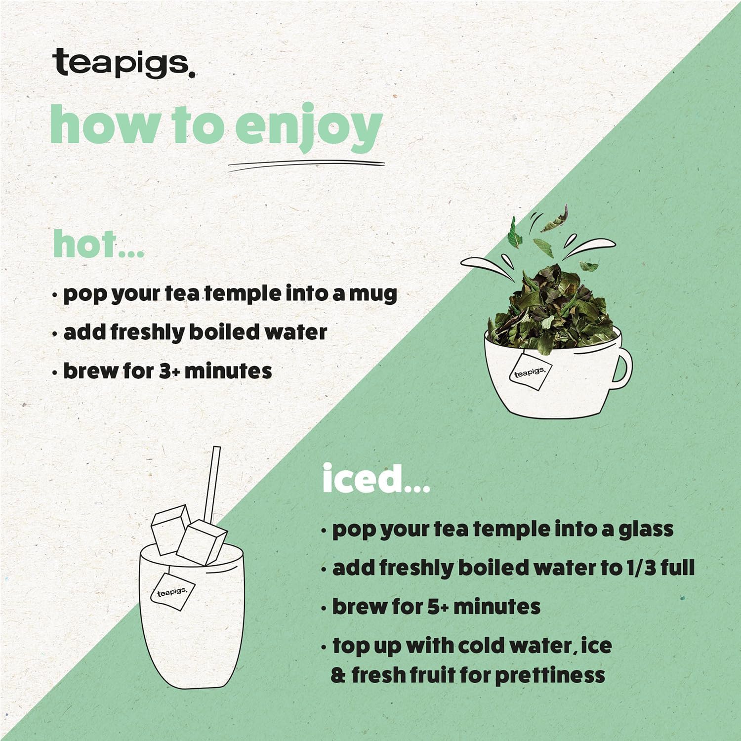 teapigs Mao Feng Green Tea - Pure Whole Leaf Green Tea Bags, Fresh Peachy Flavor, 80°C Brew 6