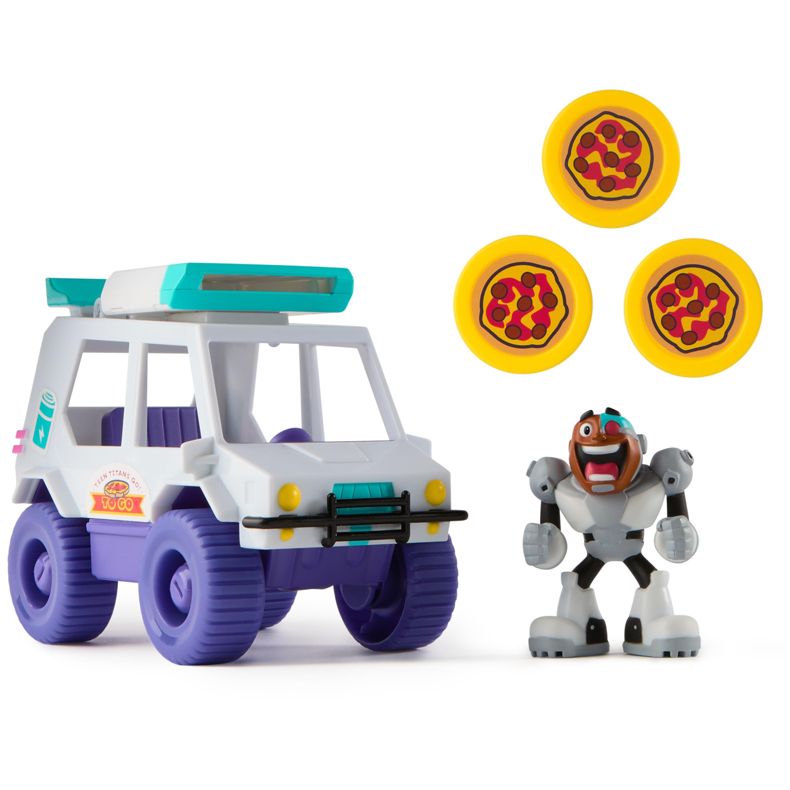 DC Comics Teen Titans Go! T-Car Pizza Launcher Playset - Ages 4+ 1