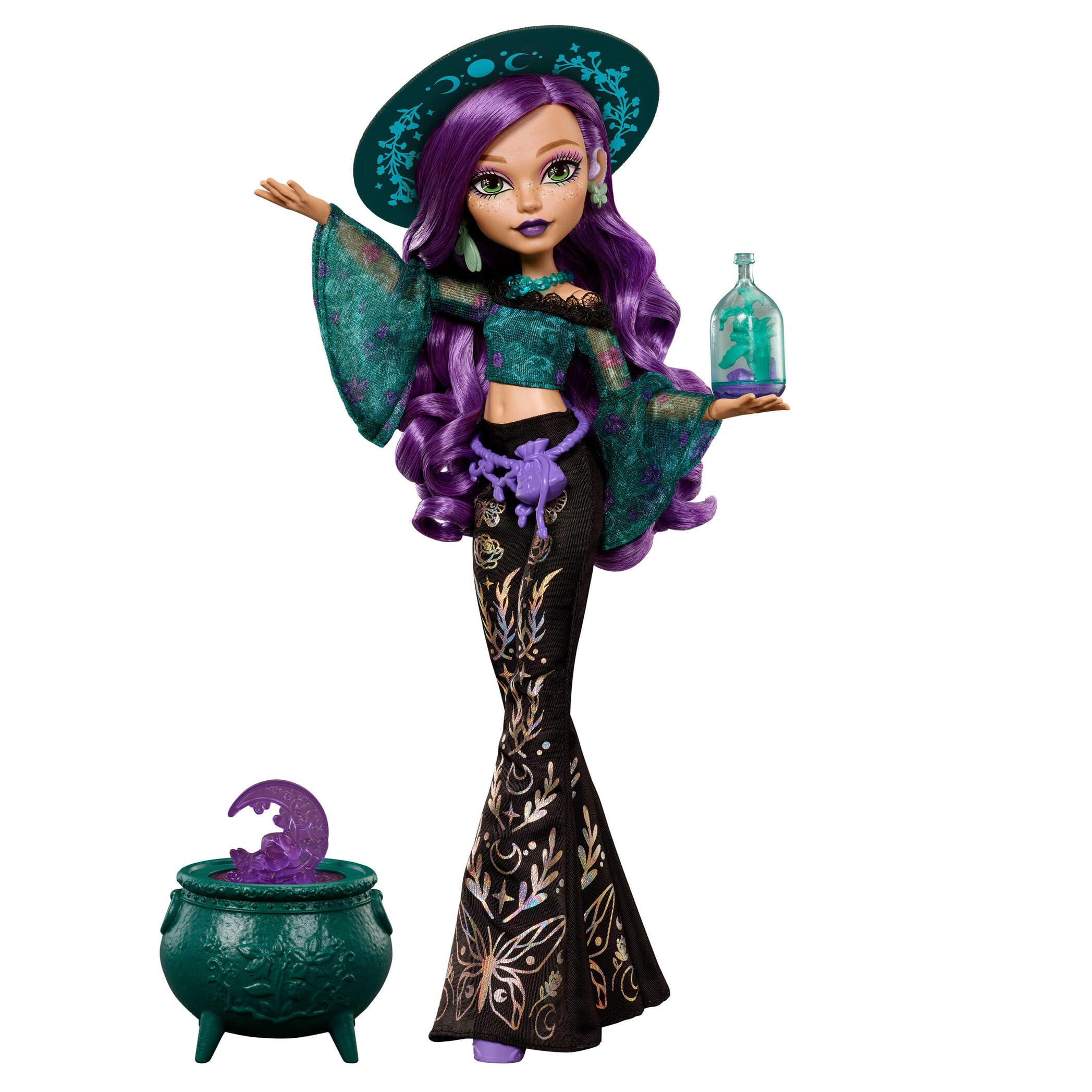 Monster High Moonspell Magic Willow Thorne Doll - Nature Witch, Includes Hearing Aid & Cauldron Surprise 1