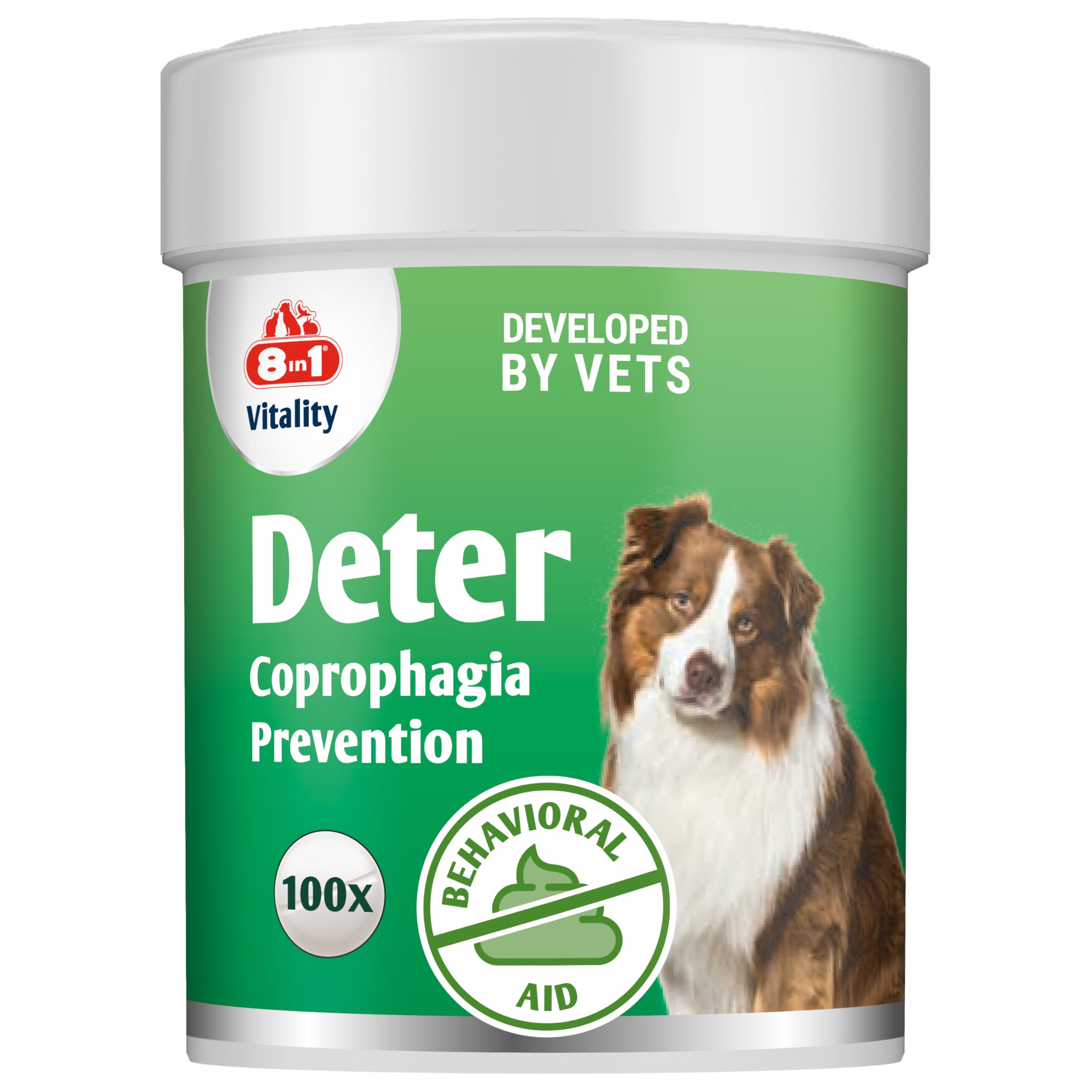 8in1 Deter Coprophagia Prevention Supplement - Stool Eating Deterrent for Dogs | 100 Tablets