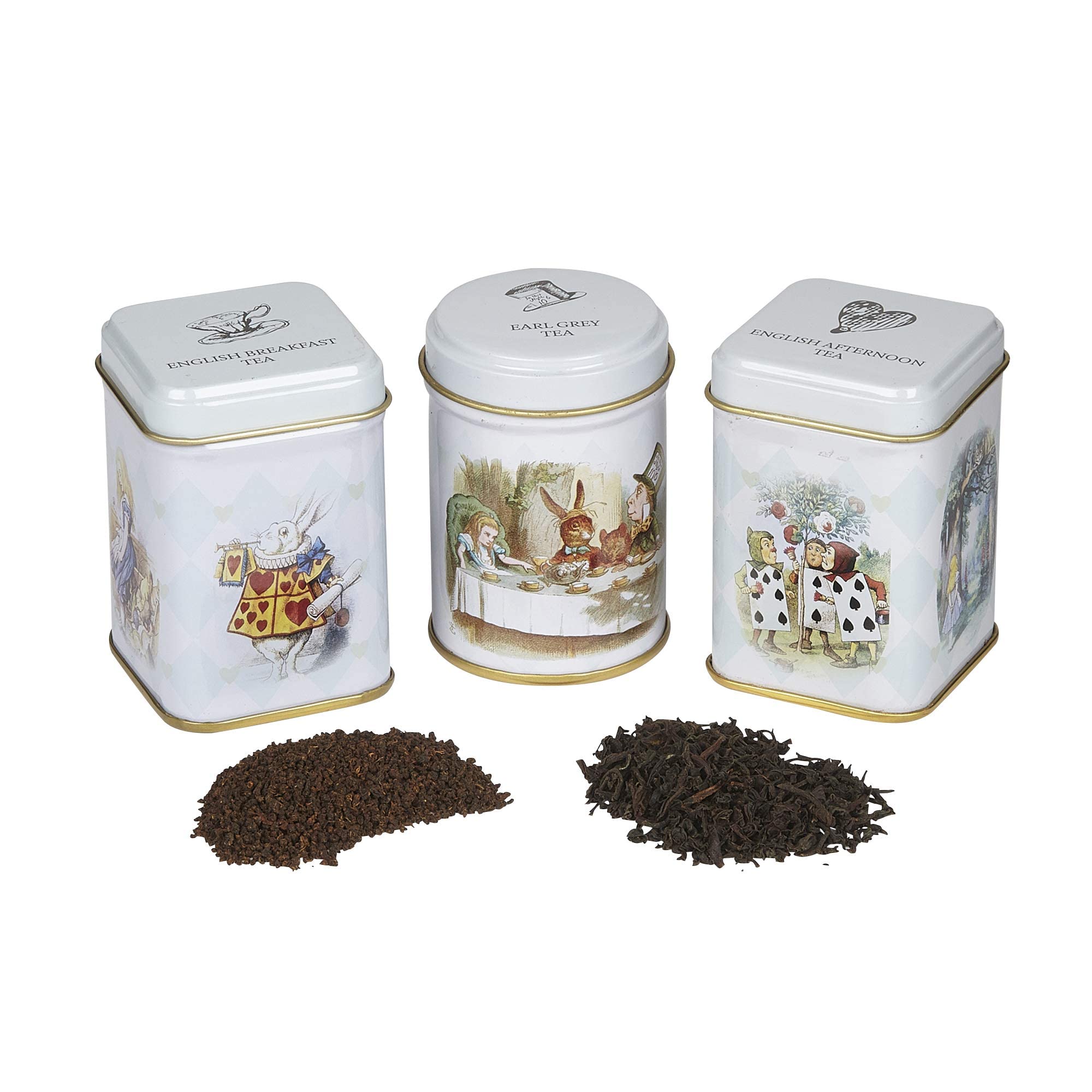 New English Teas Alice in Wonderland Triple Mini Tin Set - Loose Leaf Black Tea Collection 6