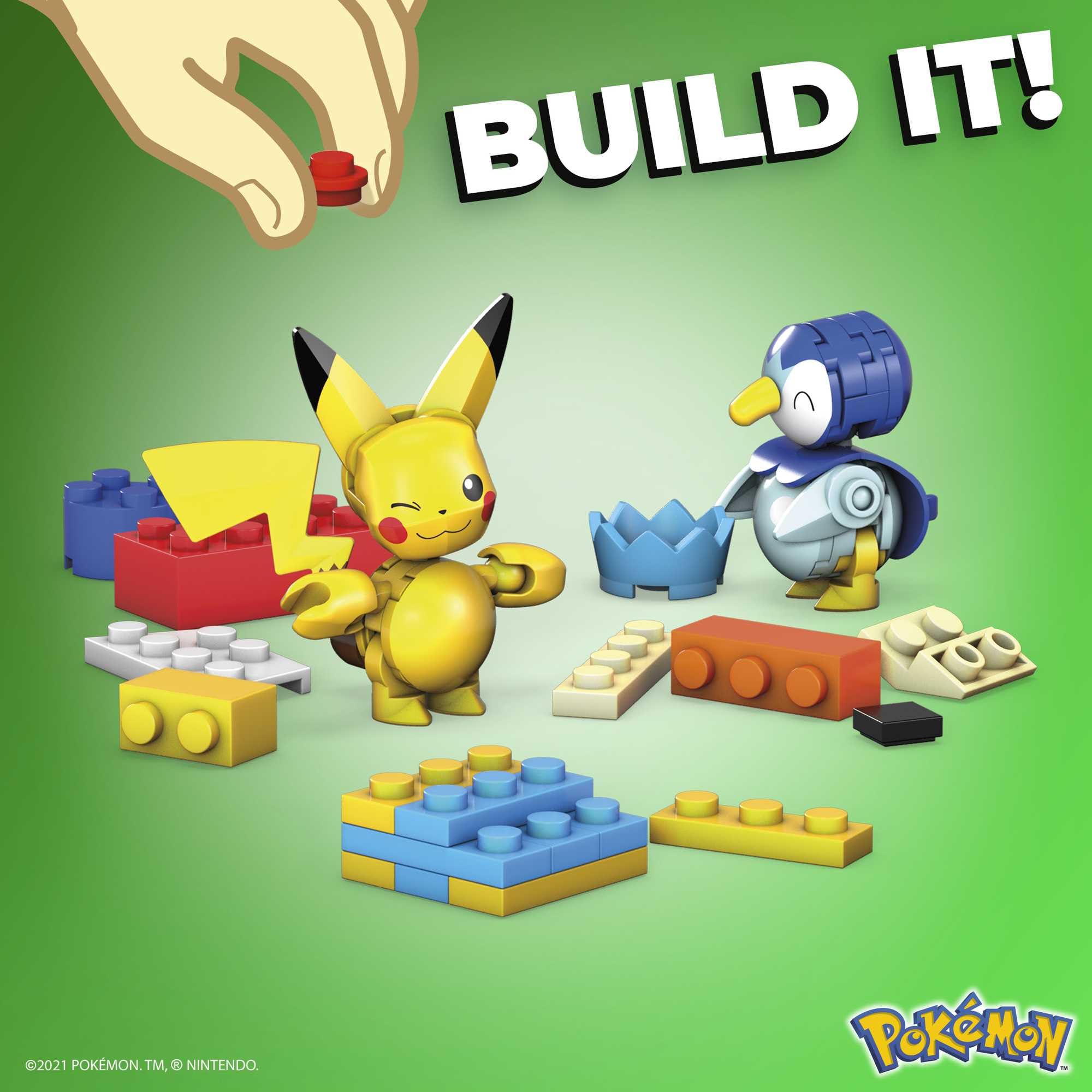 MEGA Pokémon Building Toys Set - 24-Day Holiday Calendar with 202 Pieces, Pikachu & Piplup Figures 5