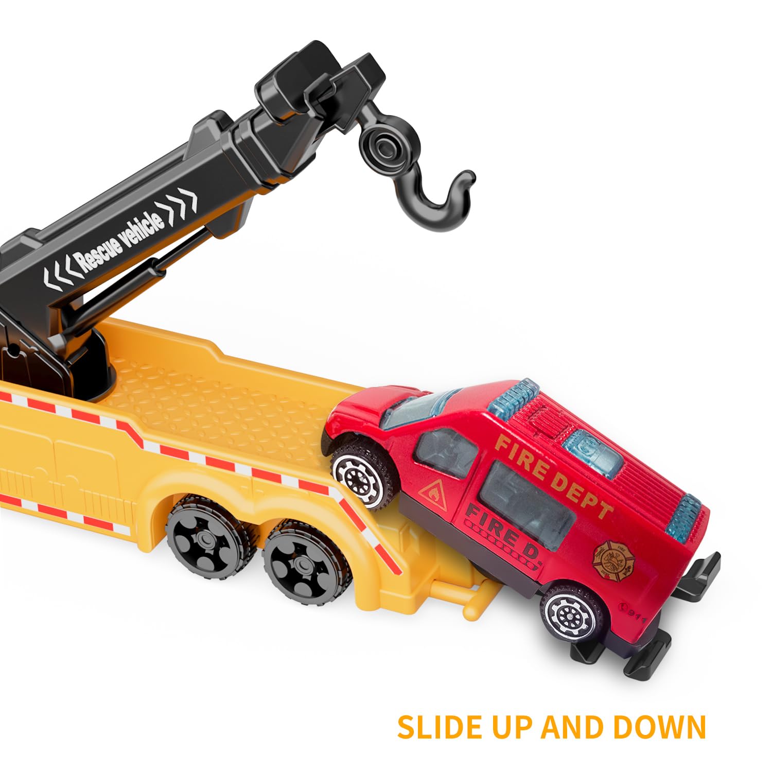 GizmoVine Tow Truck Toy - 360° Crane Arm & Loading Function for Kids 3+ 7