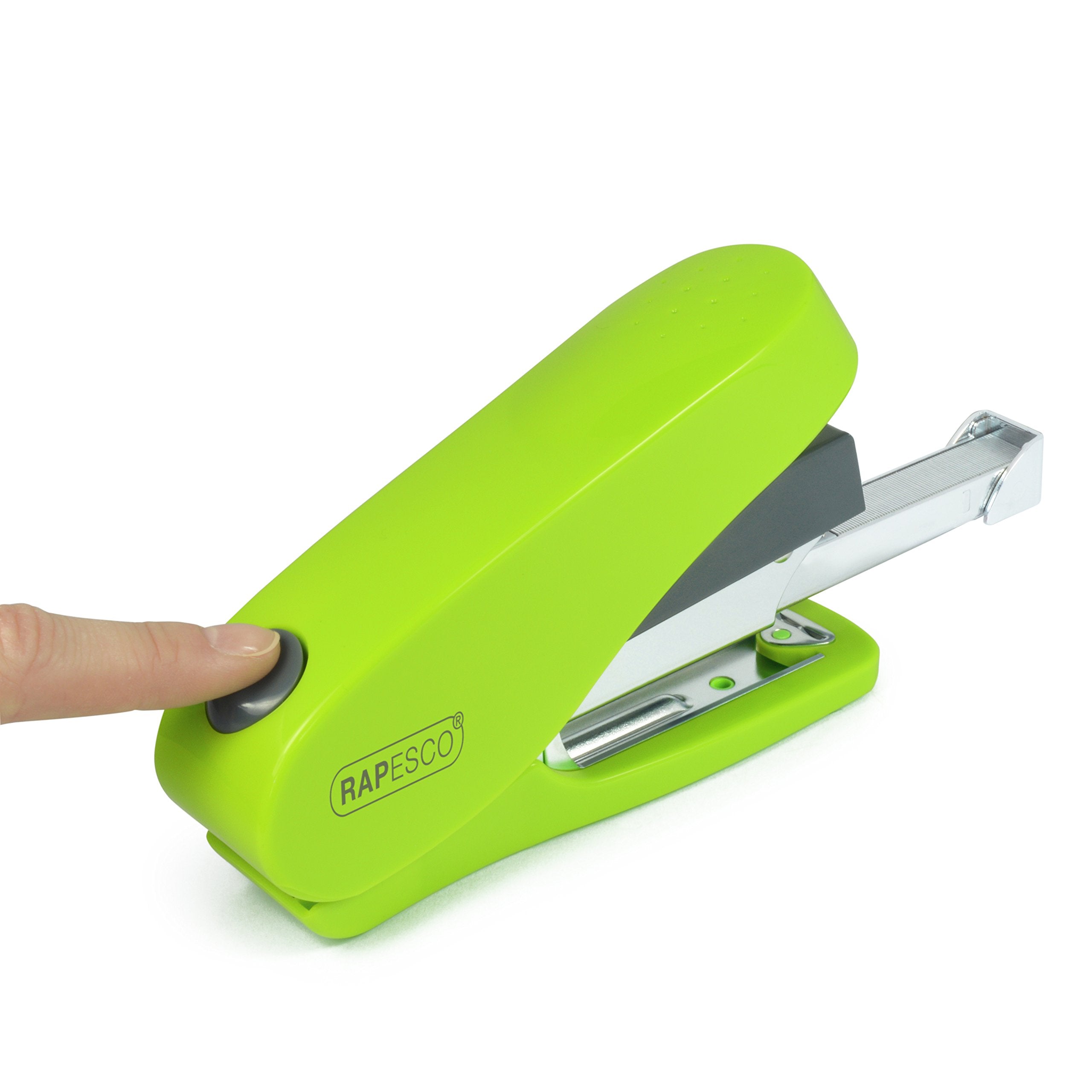 Rapesco Luna Less Effort Desktop Stapler - 50 Sheet Capacity, Half Strip, Green 3