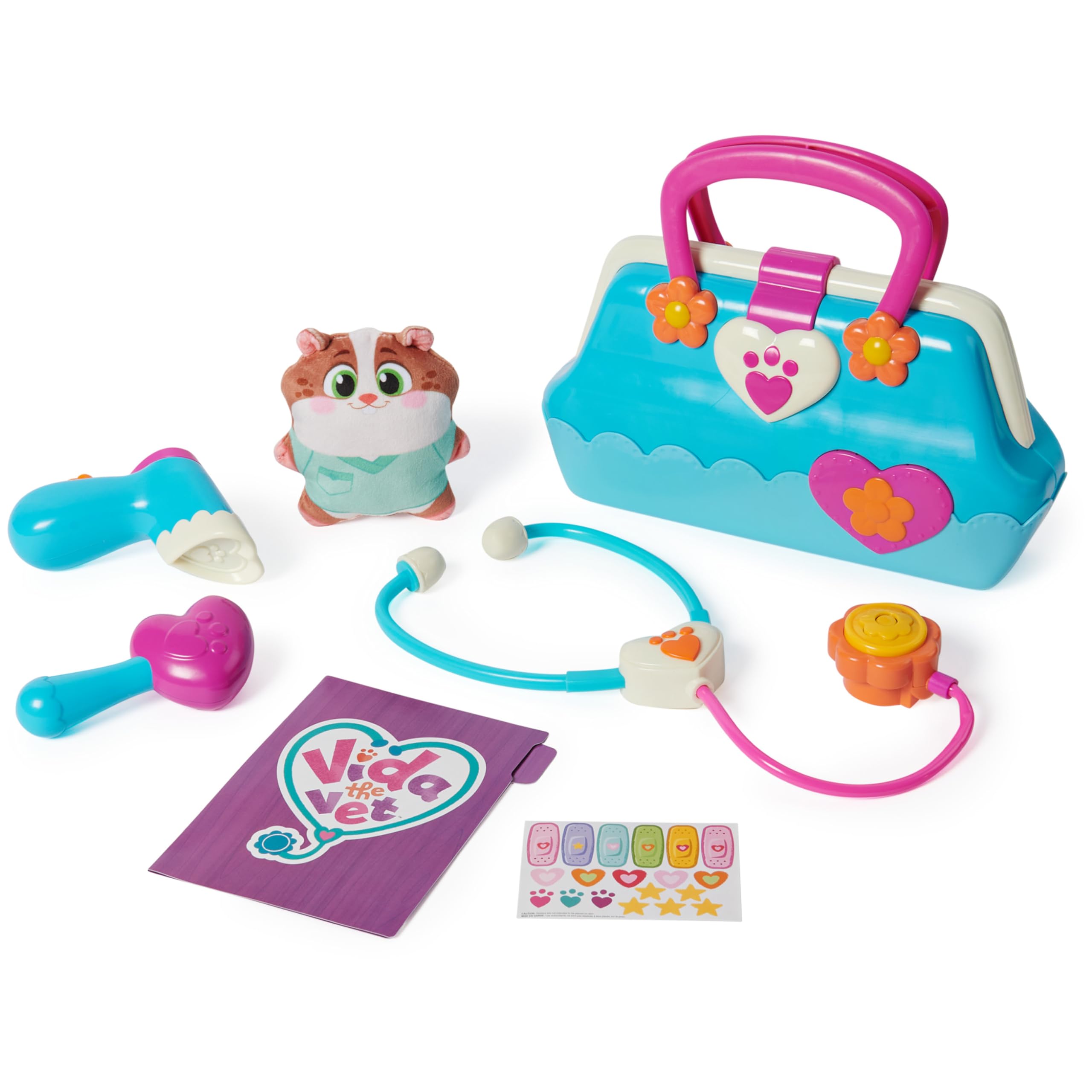 Vida the Vet - Vet Bag with 5 Doctor Kit Accessories & Popcorn Plush Toy for Kids 3+