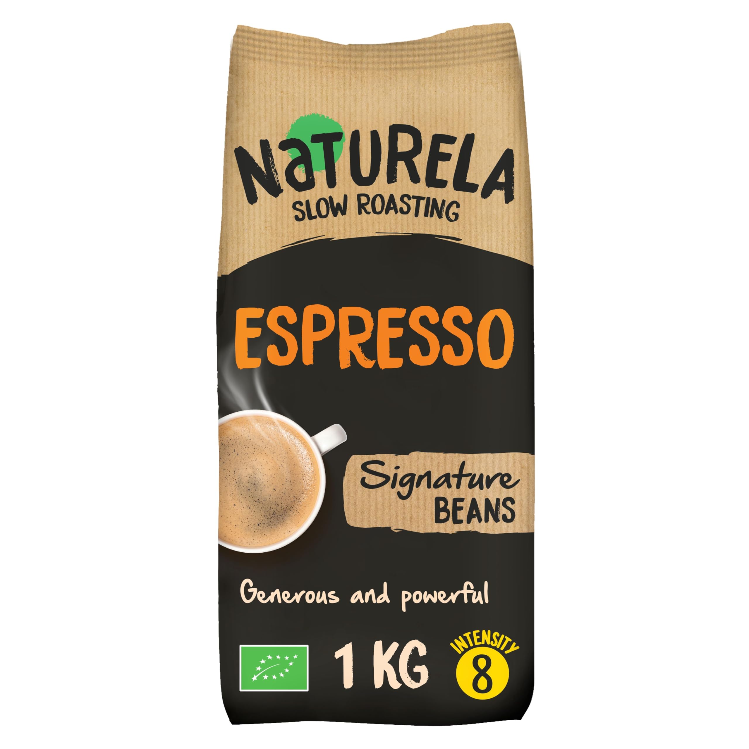 Naturela Organic Whole Coffee Beans - 100% Arabica & Robusta Blend | Slow-Roasted | 1 kg 1