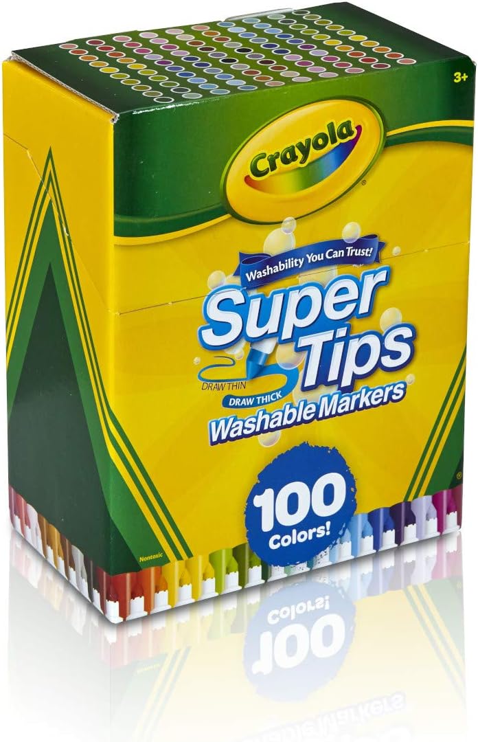 Crayola Super Tips Washable Markers (Pack of 100, Multi-Colour) 9