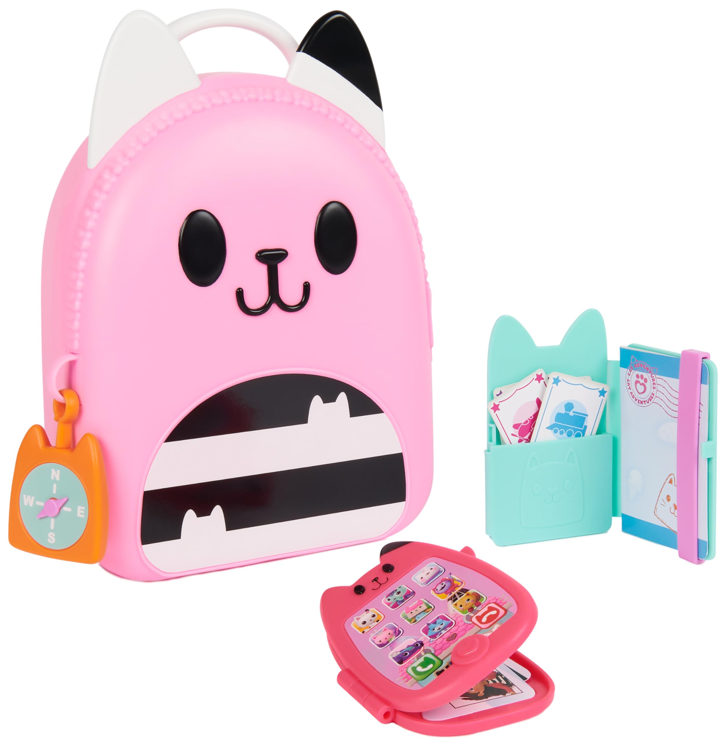 Gabby's Dollhouse Gabby Girl On-The-Go Travel Set Pretend-Play Toy Set with Phone, Passport & Compass