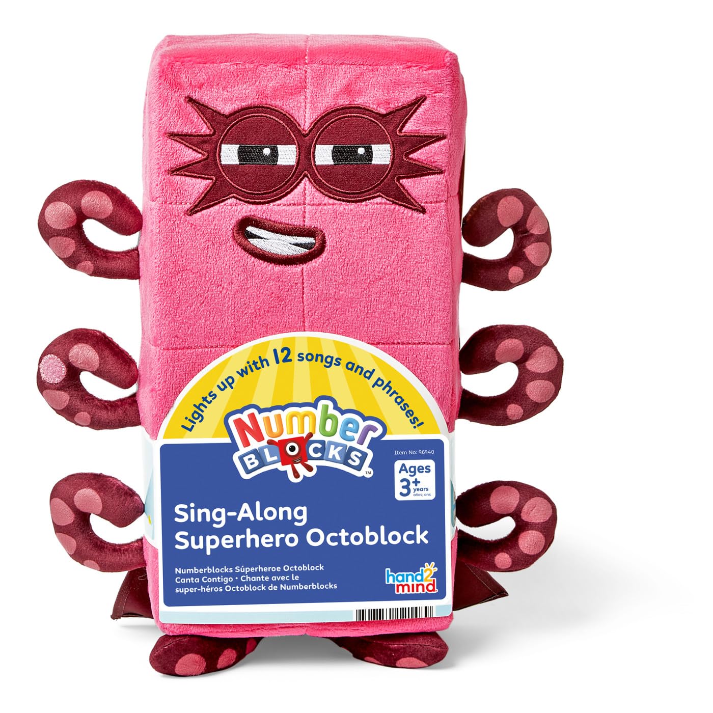 Learning Resources Numberblocks Sing-Along Superhero Octoblock - Interactive Light-Up Plush Toy