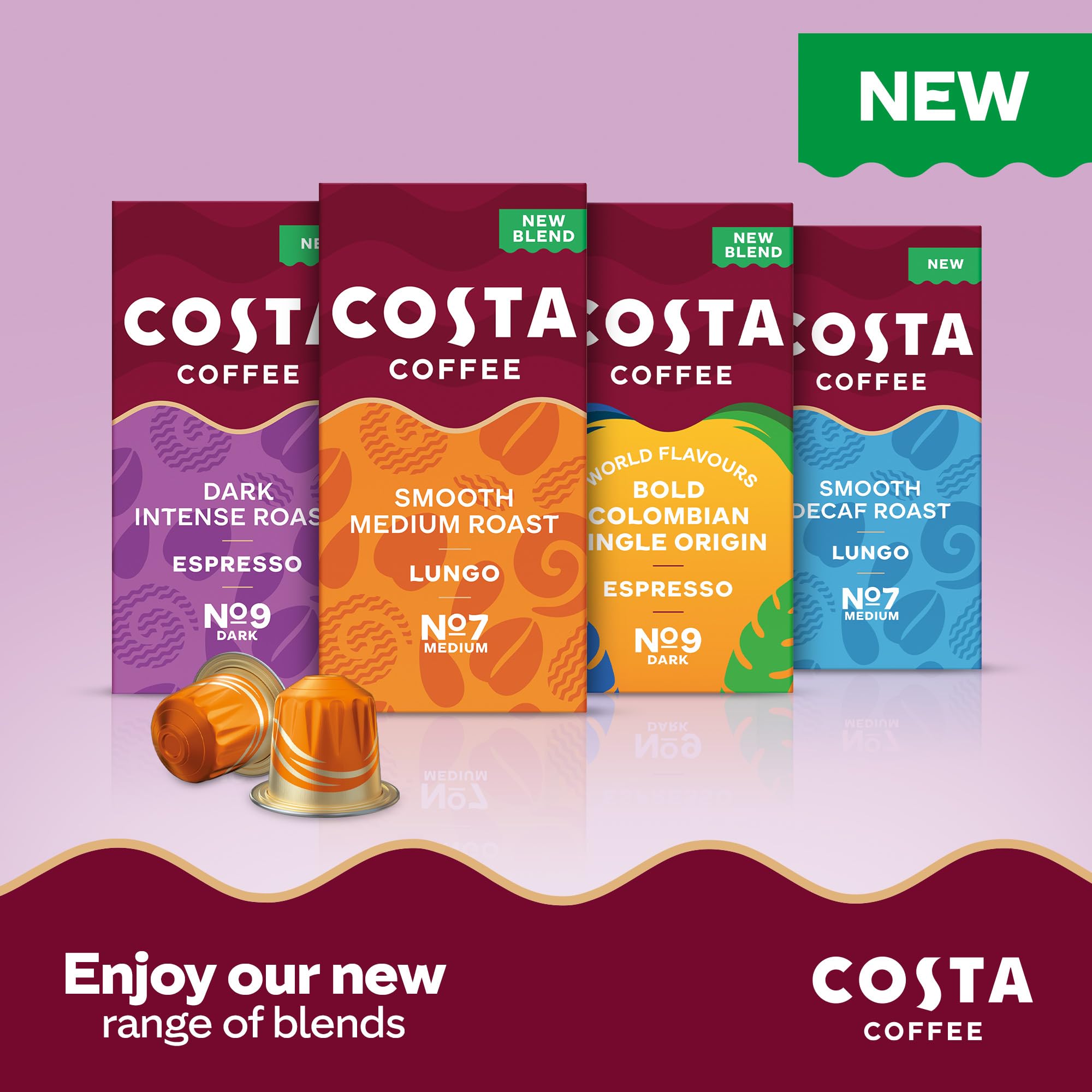 L'OR Costa Dark Intense Roast Aluminium Coffee Pods - 10 Count Pack | Compatible with Nespresso Original & L'OR Barista 6