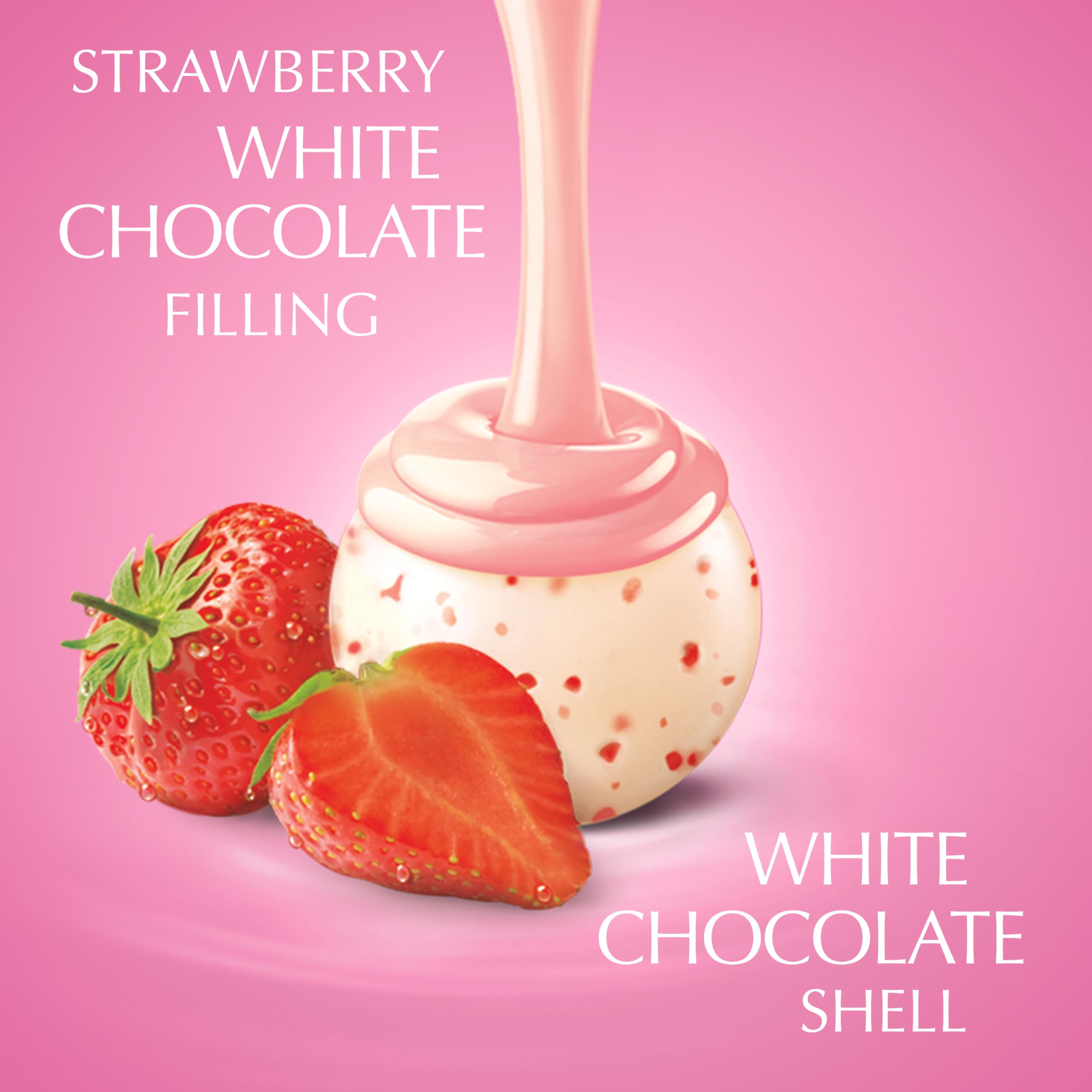 Lindt Lindor Strawberries and Cream White Chocolate Truffles Gift Box | 200g 2