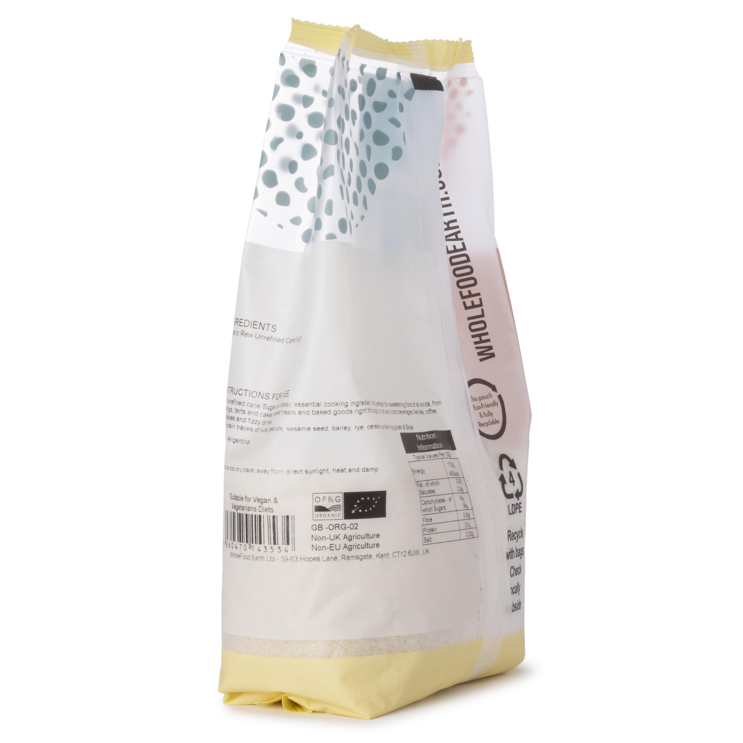 Wholefood Earth Organic Golden Cane Sugar - 500g | Unrefined | Vegan 2