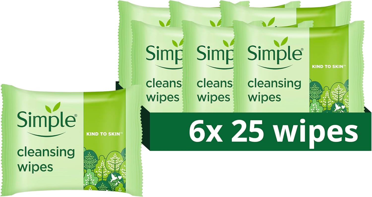 Simple Kind to Skin Biodegradable Cleansing Wipes (140 Wipes) 1