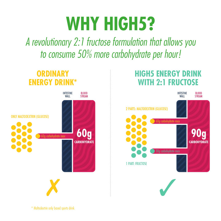 HIGH5 - Energy Drink With Protein Blend of Carbohydrates, Protein & Electrolytes (Citrus, 12 x 47g)