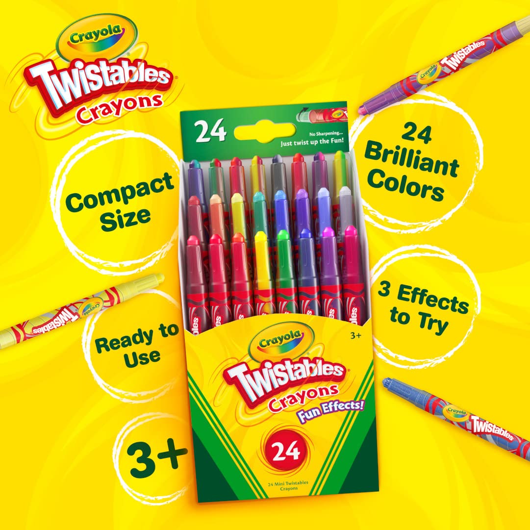 CRAYOLA Twistables Special Effects Crayons - 24 Pack | No Sharpening Needed | Ages 3+ 5