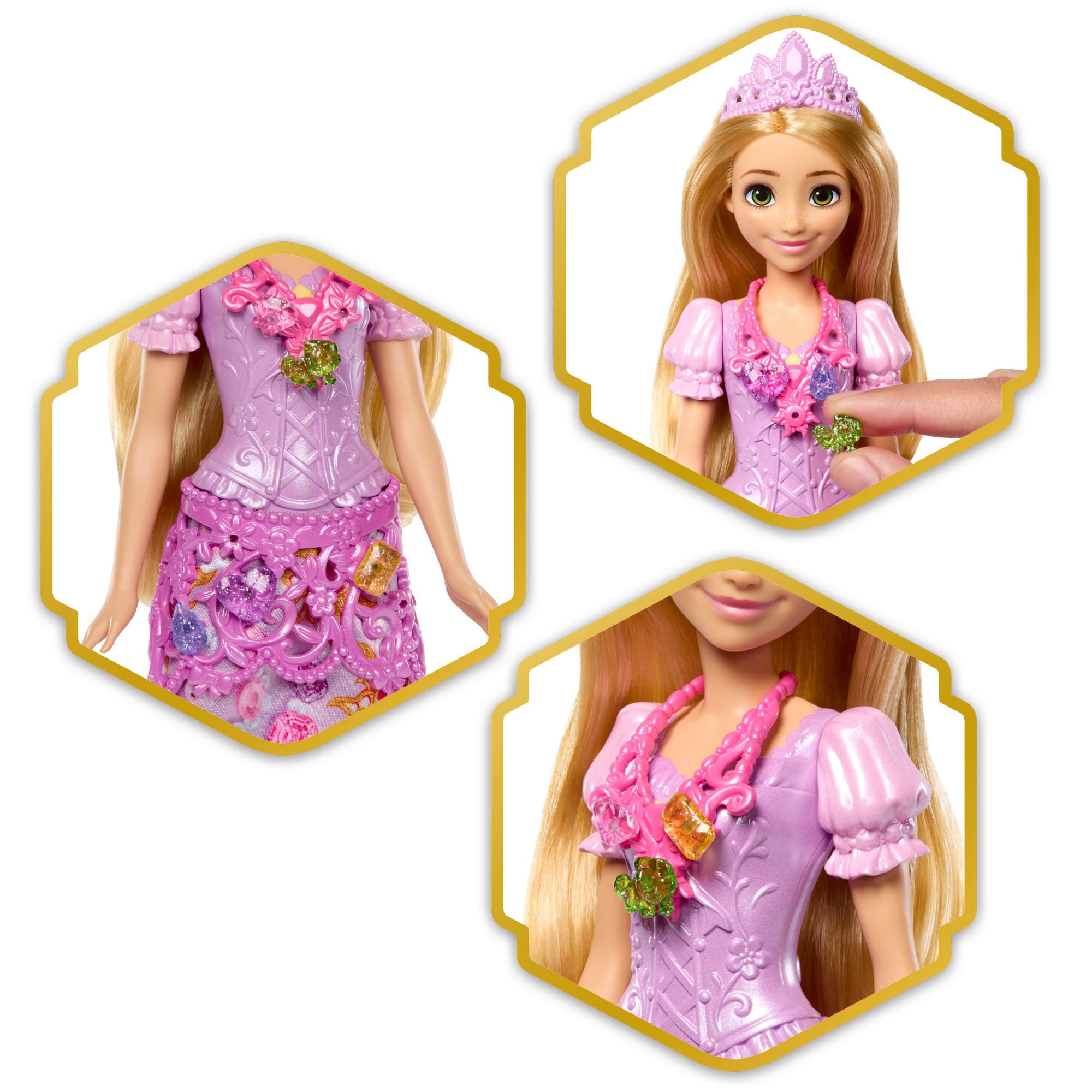 Mattel Disney Princess Rapunzel Jewel Reveal Fashion Doll with 8 Surprises | Multicolor | Ages 3+ 3