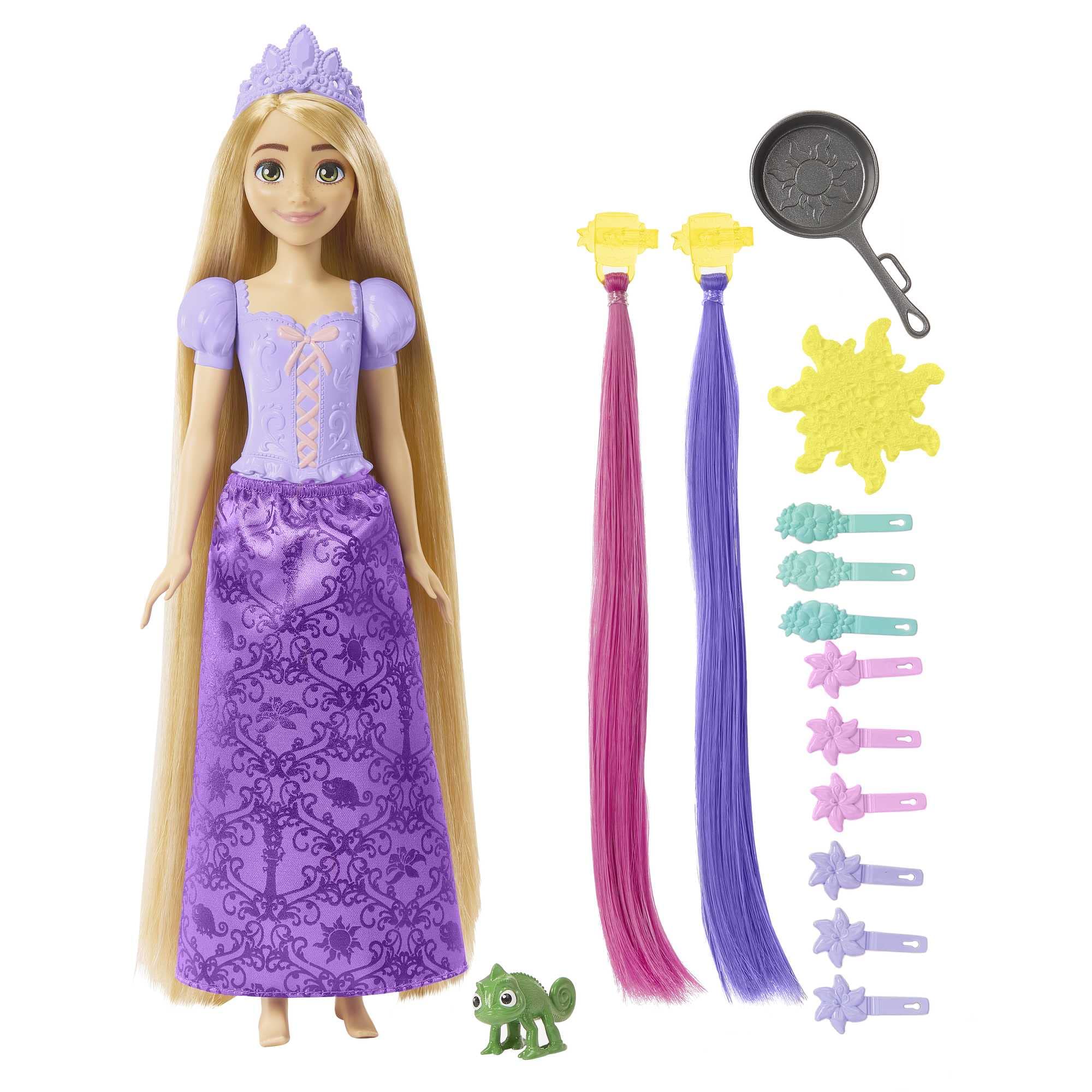 Disney Princess Rapunzel Doll with Color-Change Hair Extensions and Styling Accessories 10