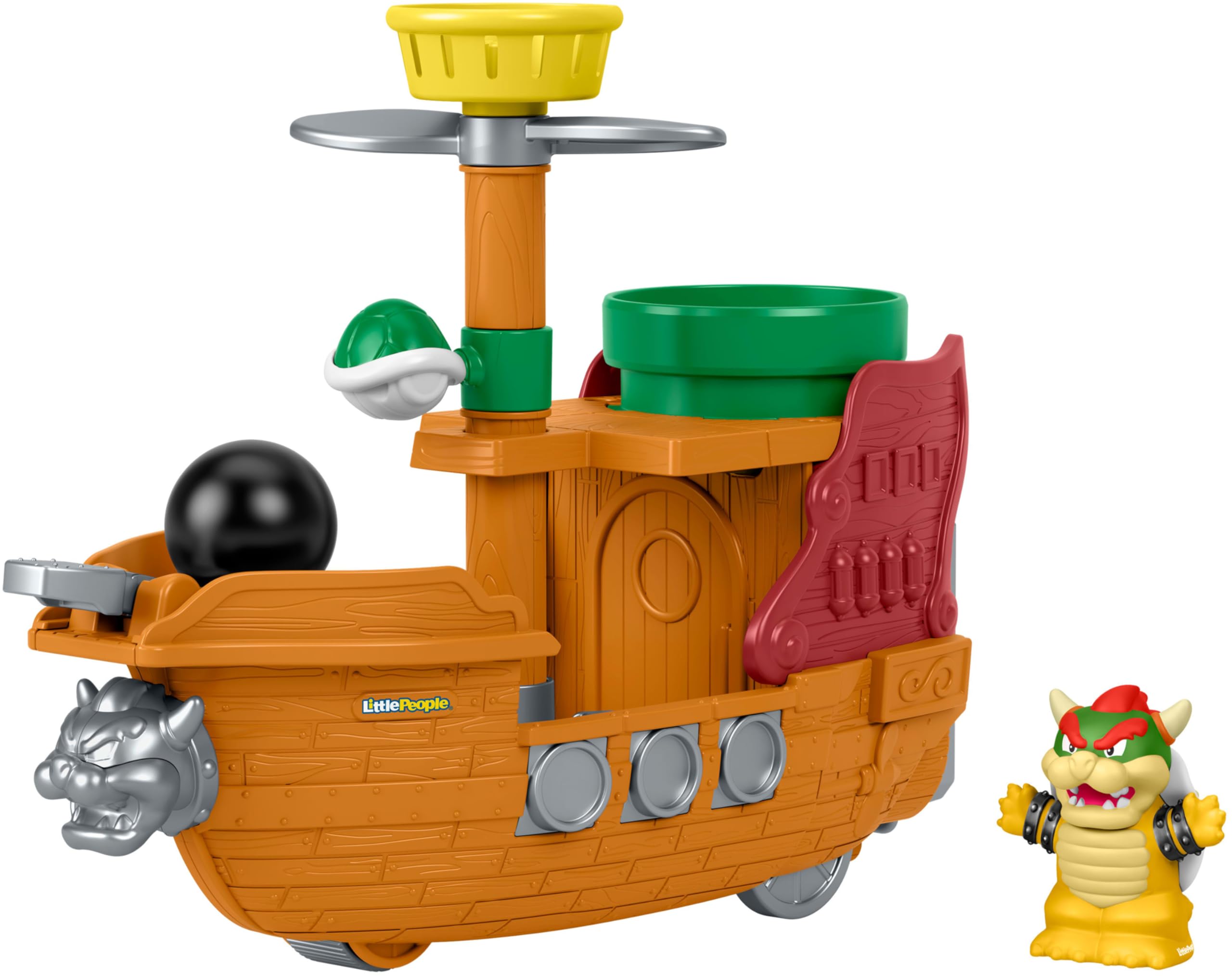 Fisher-Price Little People Toddler Toy My Mario Bowser’s Airship Playset wi