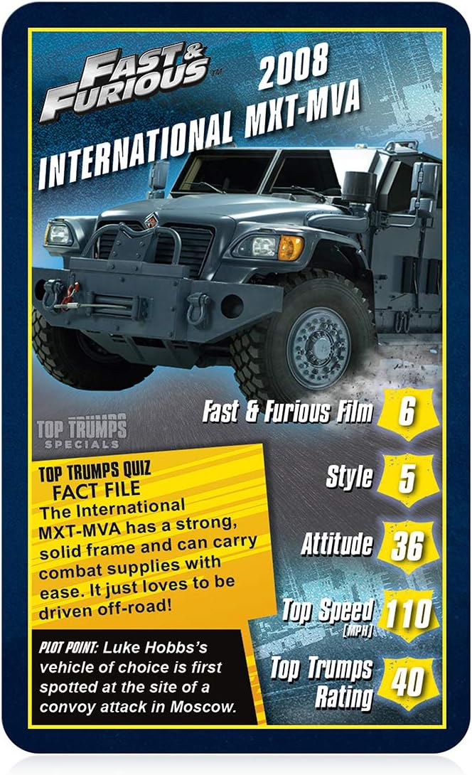 Top Trumps Fast and Furious Specials Card Game 5