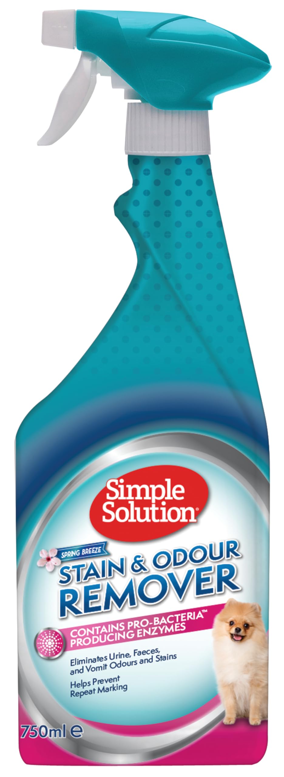 Simple Solution Pet Stain and Odour Remover - Enzymatic Cleaner, 750 ml, Spring Breeze