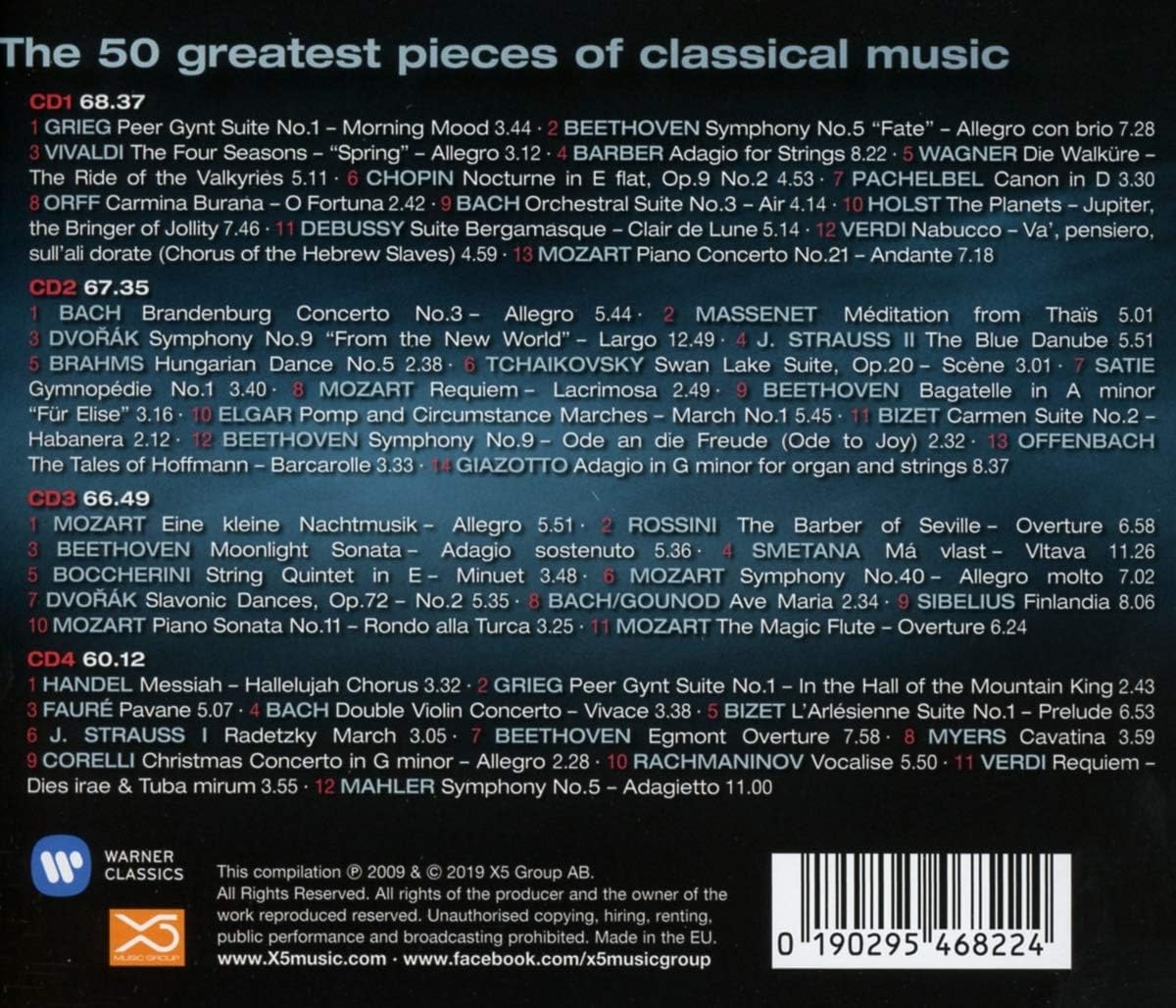 Various Artists - The 50 Greatest Pieces of Classical Music [Audio CD]
