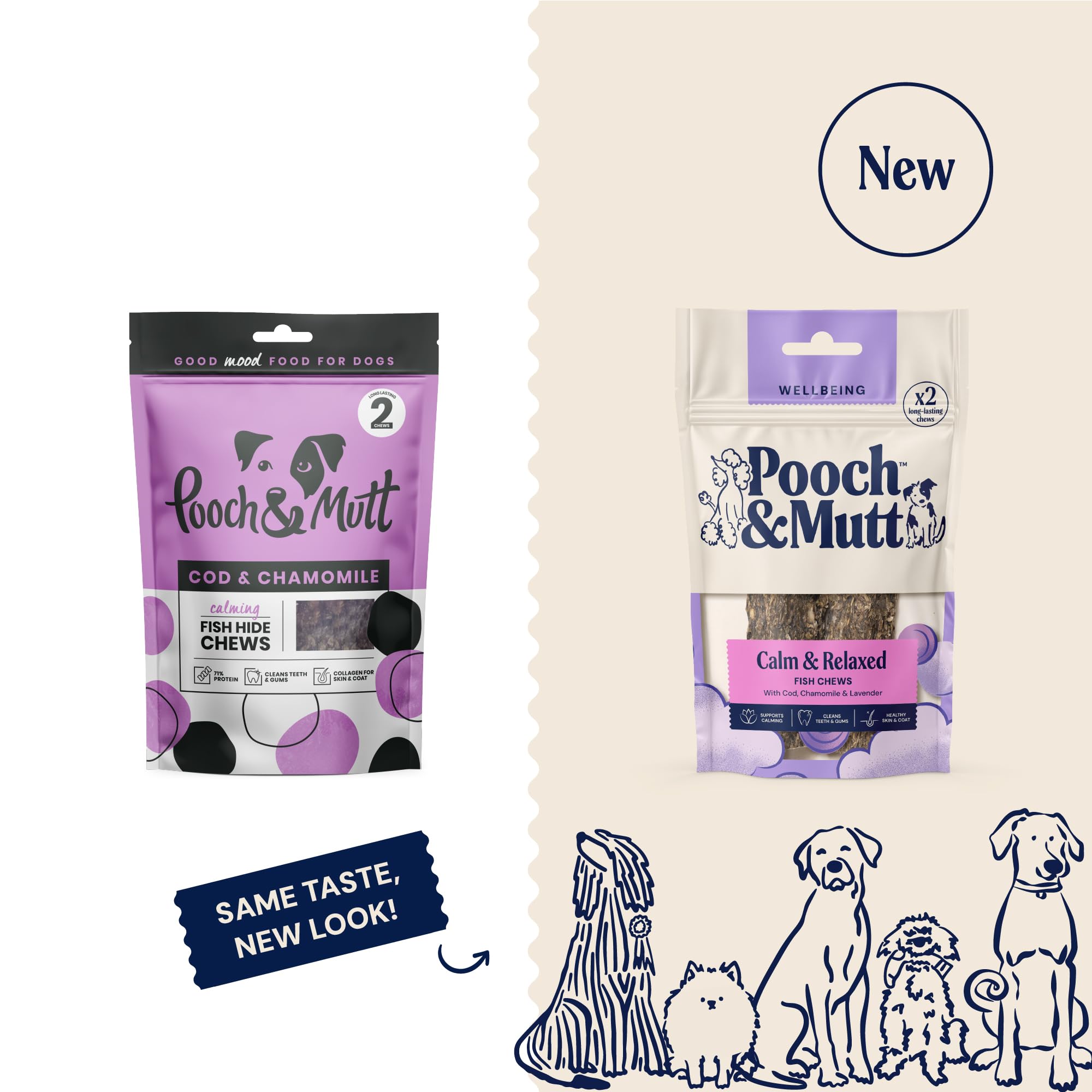 Pooch & Mutt Calming Dental Sticks with Cod, Chamomile & Lavender | 90g Pack 2