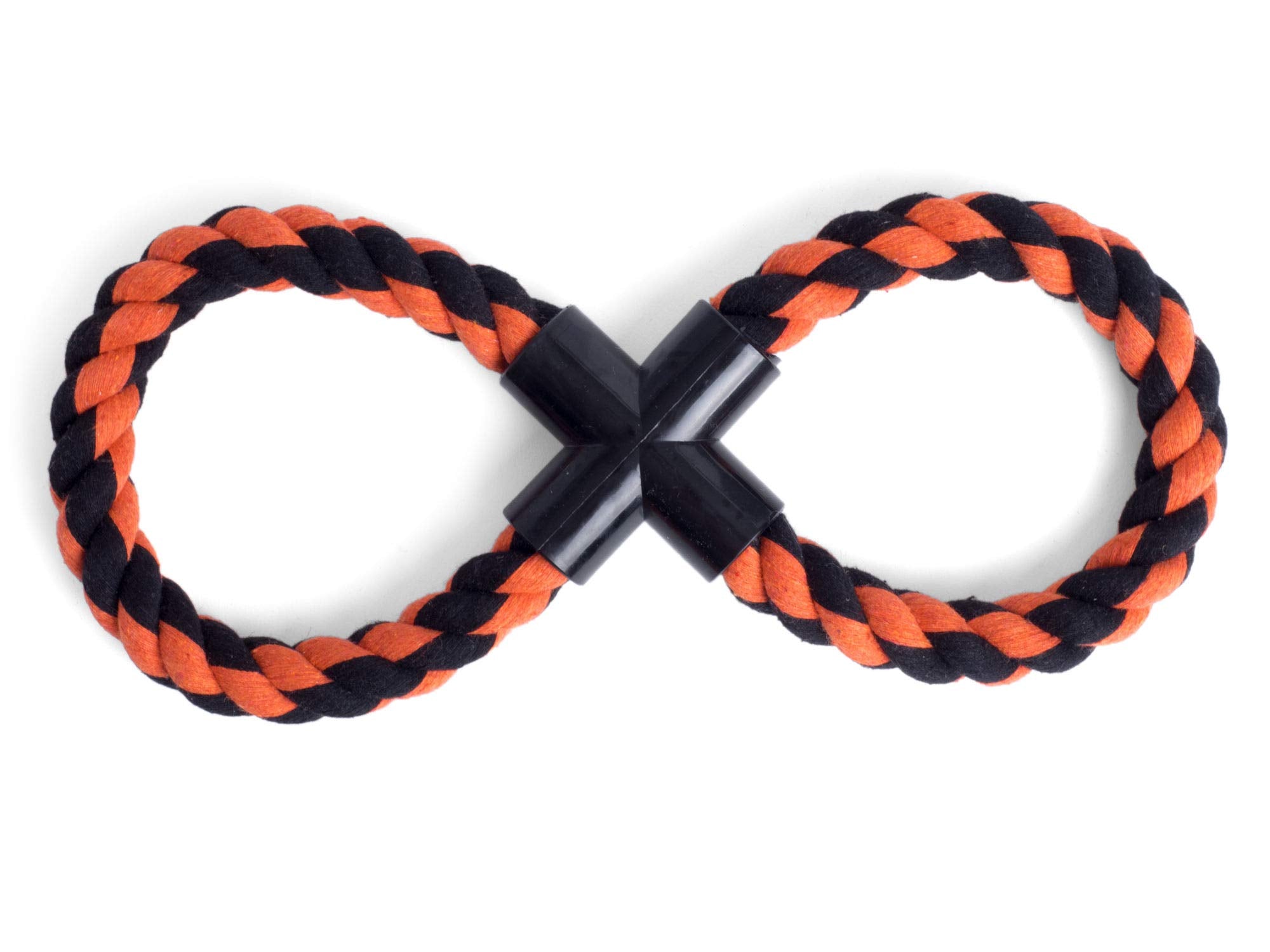 Petface Seriously Strong Figure of 8 Rope Dog Toy - Durable Cotton Blend | Black, Orange