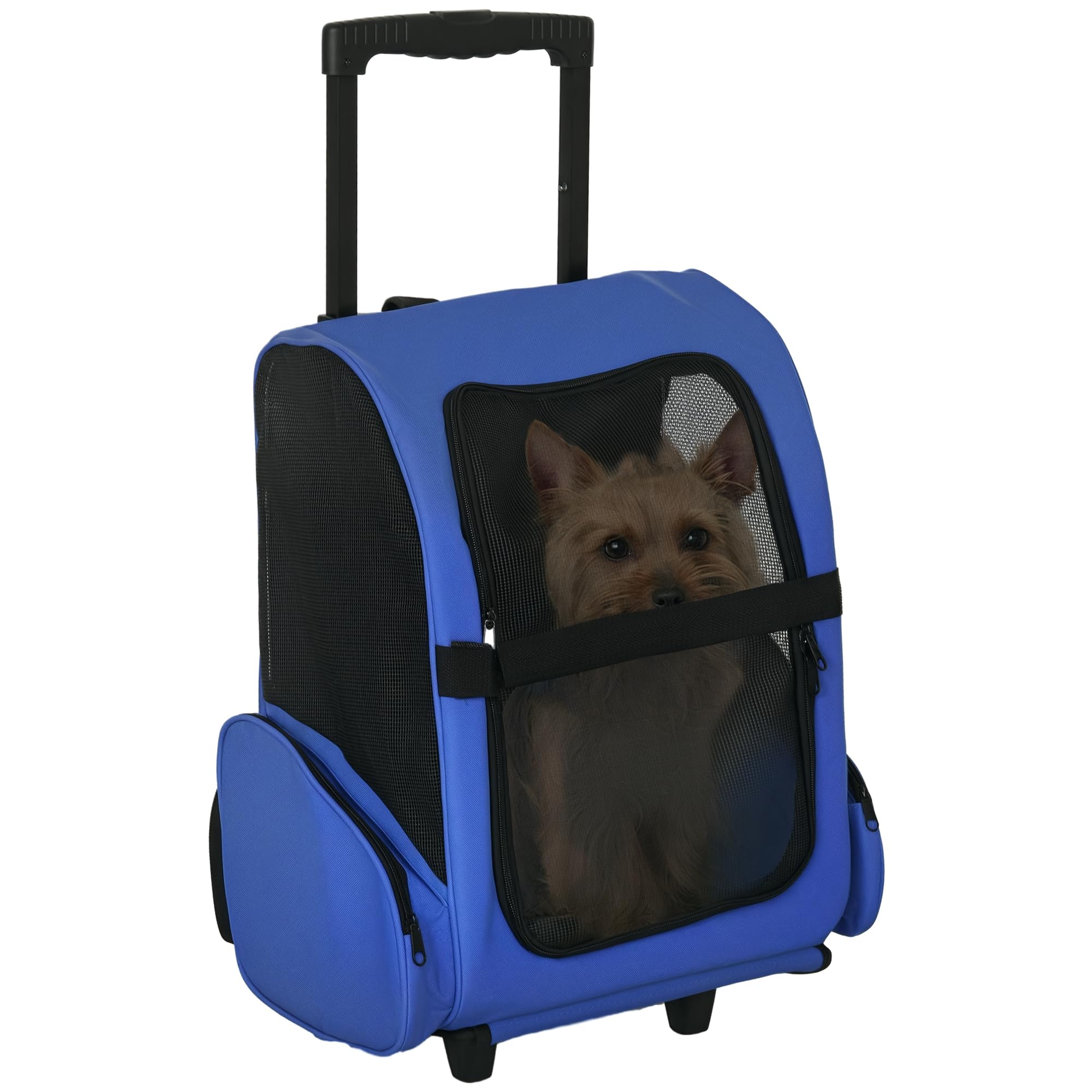 PawHut Pet Travel Backpack - 2-in-1 Trolley & Backpack Design | Water-Resistant | For Pets Under 4kg 1