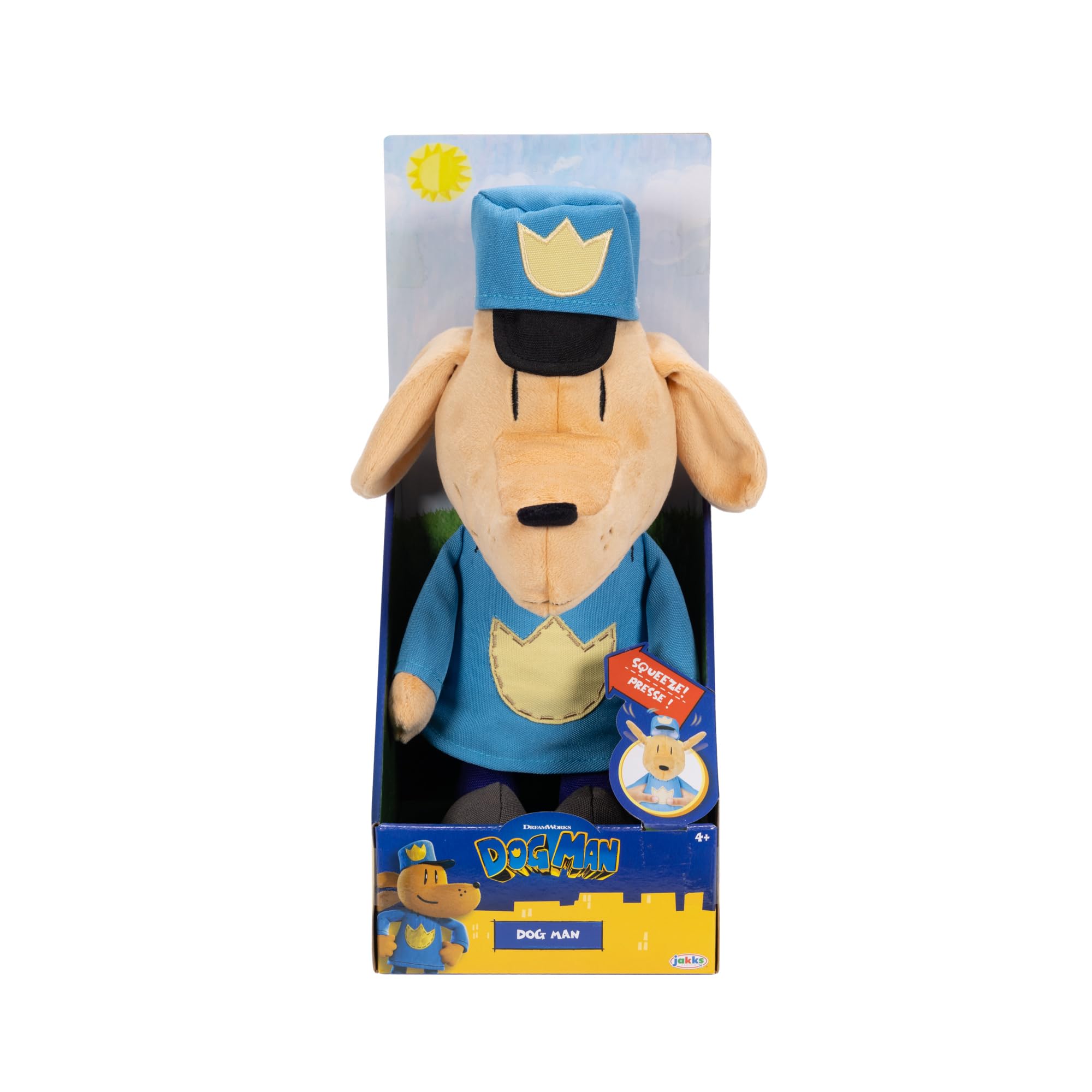 Dog Man Feature Plush by Jakks Pacific - Ears Flip Up and Down, Squeeze Toy 12