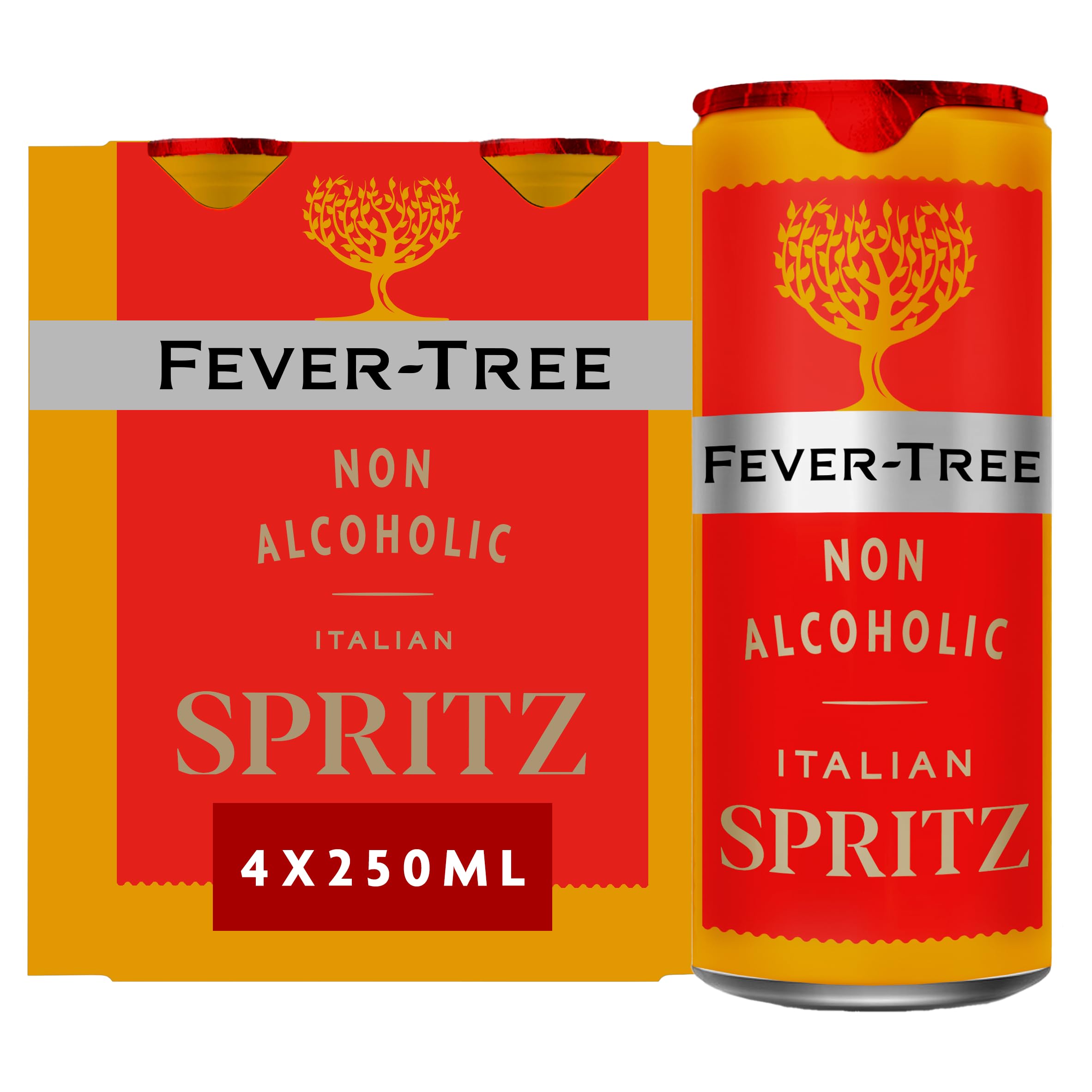 FEVER-TREE Non-Alcoholic Italian Spritz - Bold & Refreshing Bitter Aperitif | 4 x 250ml Cans 1