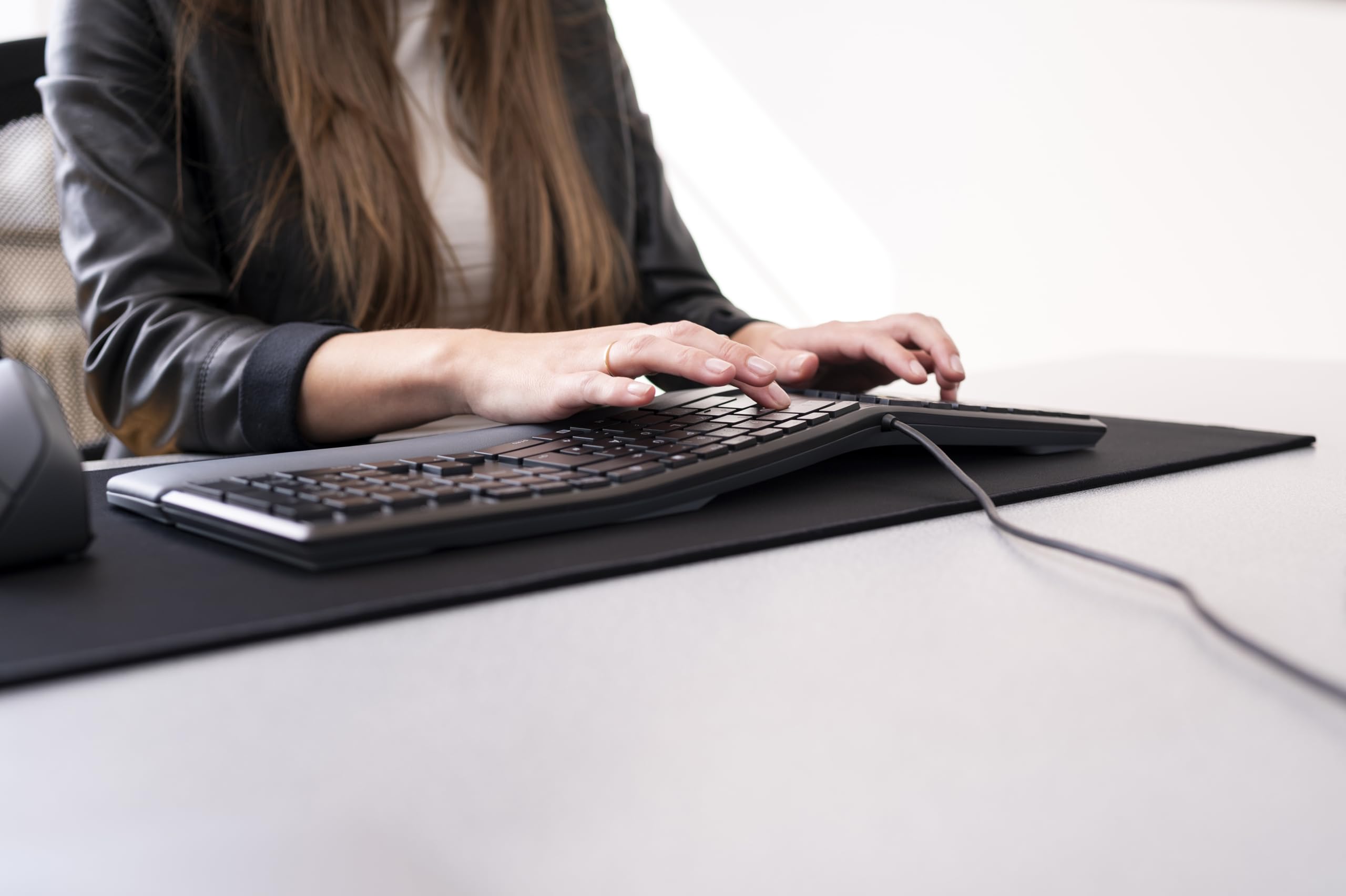 CHERRY KC 4500 ERGO Ergonomic Wired Keyboard - Padded Palm Rest | UK Layout | Black 3