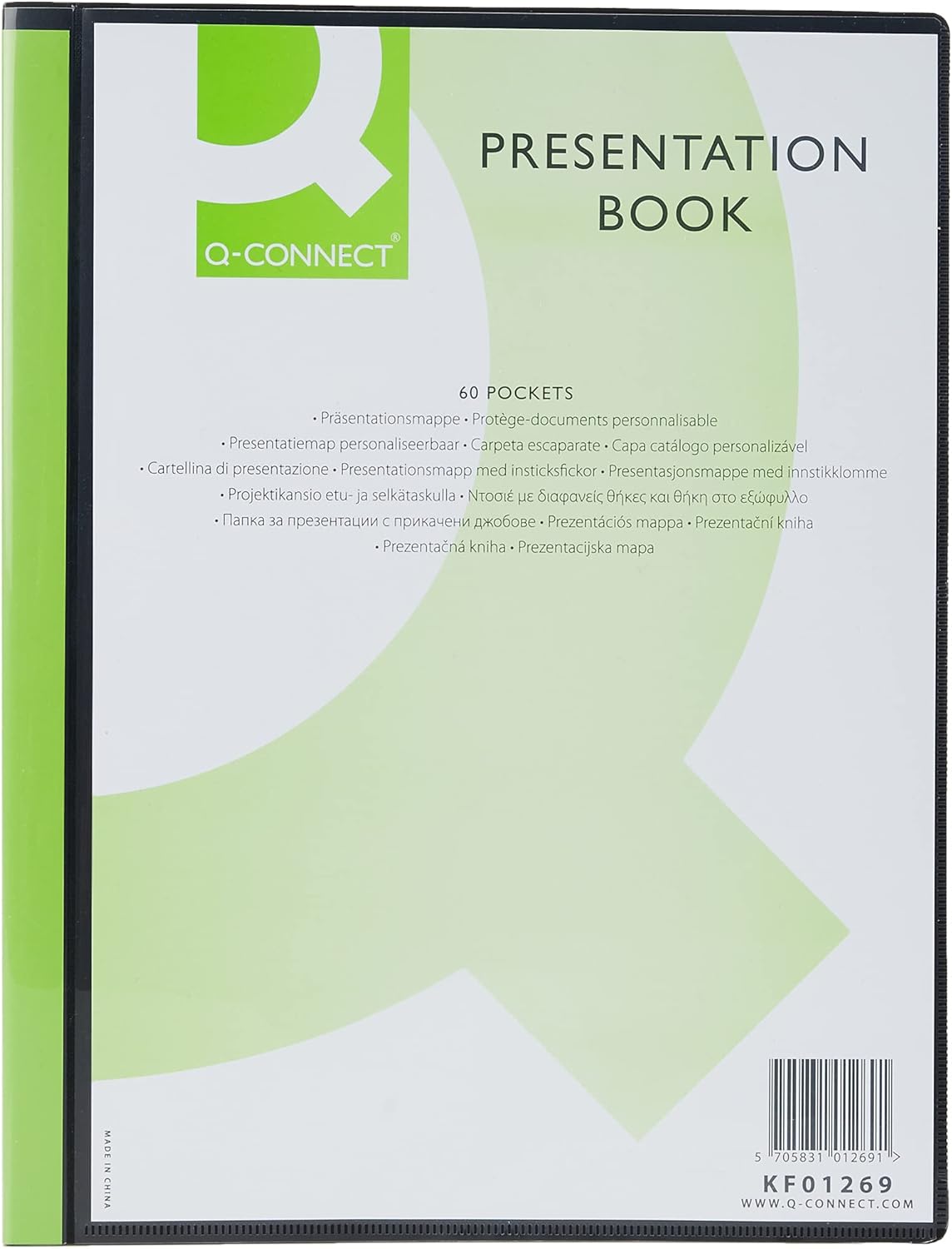 Q-Connect KF01269 60-Pocket Presentation Book - Black 1