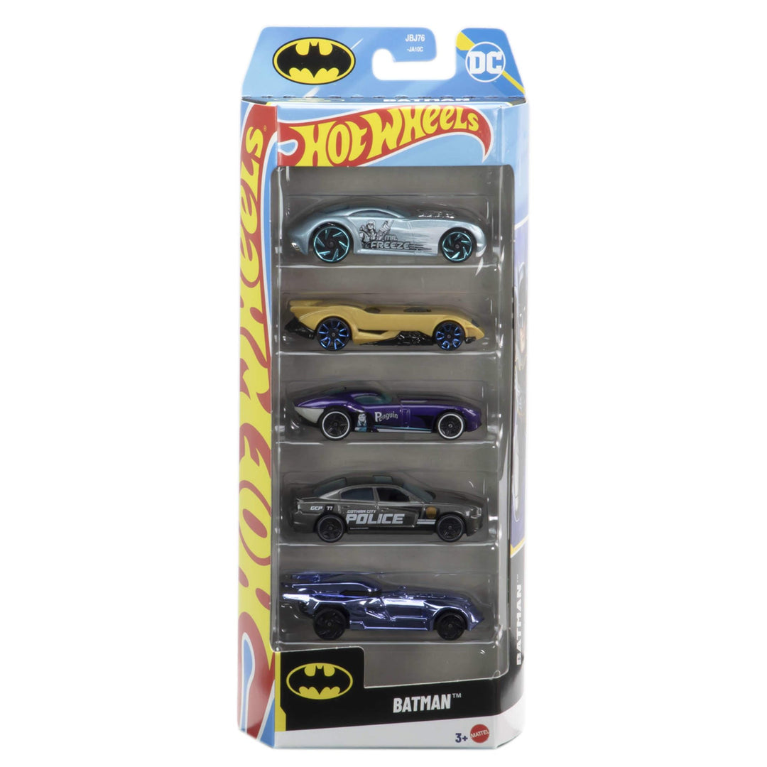 Hot Wheels Batman 5-Pack - 1:64 Scale Die-Cast Vehicles for Kids 3+