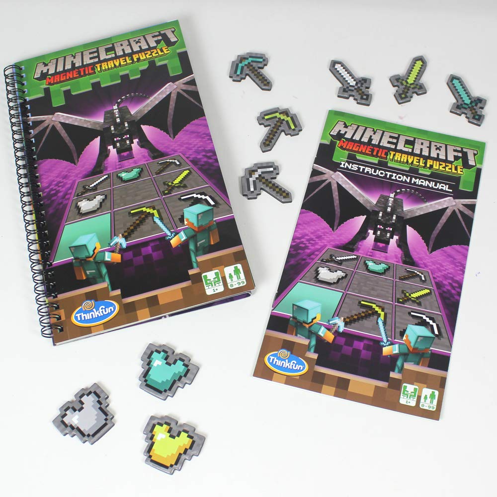 ThinkFun Minecraft Magnetic Travel Puzzle Challenge Logic Brain Game for Ages 8+ 5