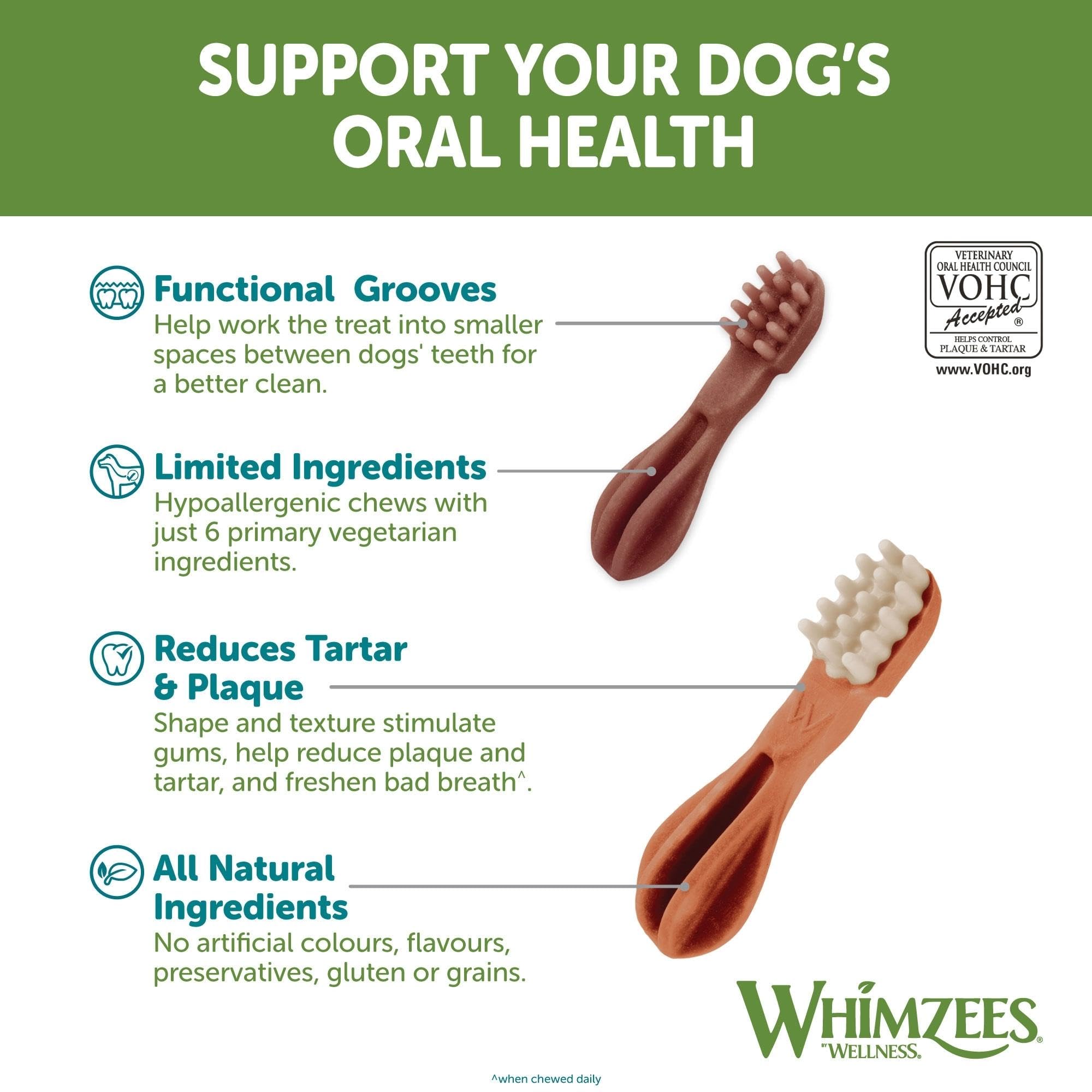 WHIMZEES Variety Box Dental Sticks - 56 Pieces, Size S for Small Dogs, Natural & Grain Free 2