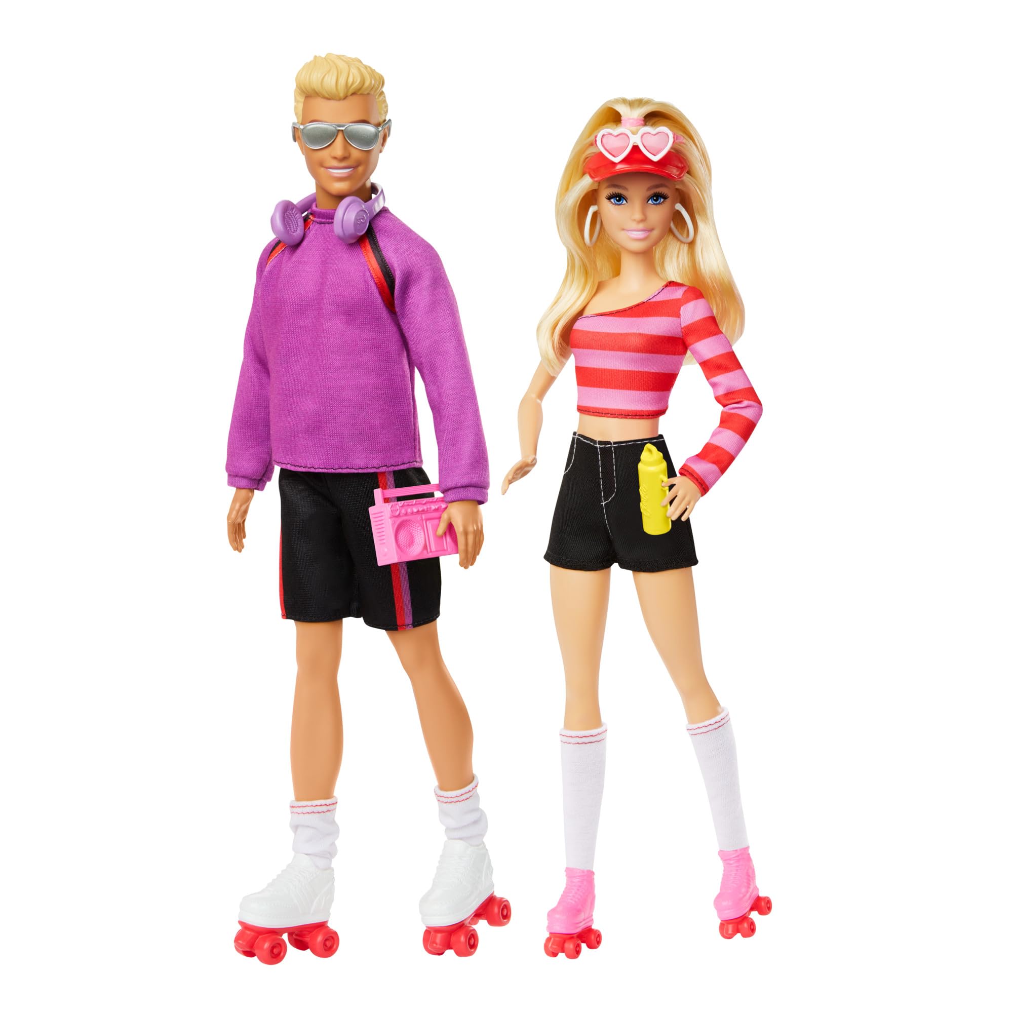 Barbie Fashionistas Roller-Skating Barbie & Ken 2-Doll Set with 6 Accessories | 65th Anniversary Collectible HXK90