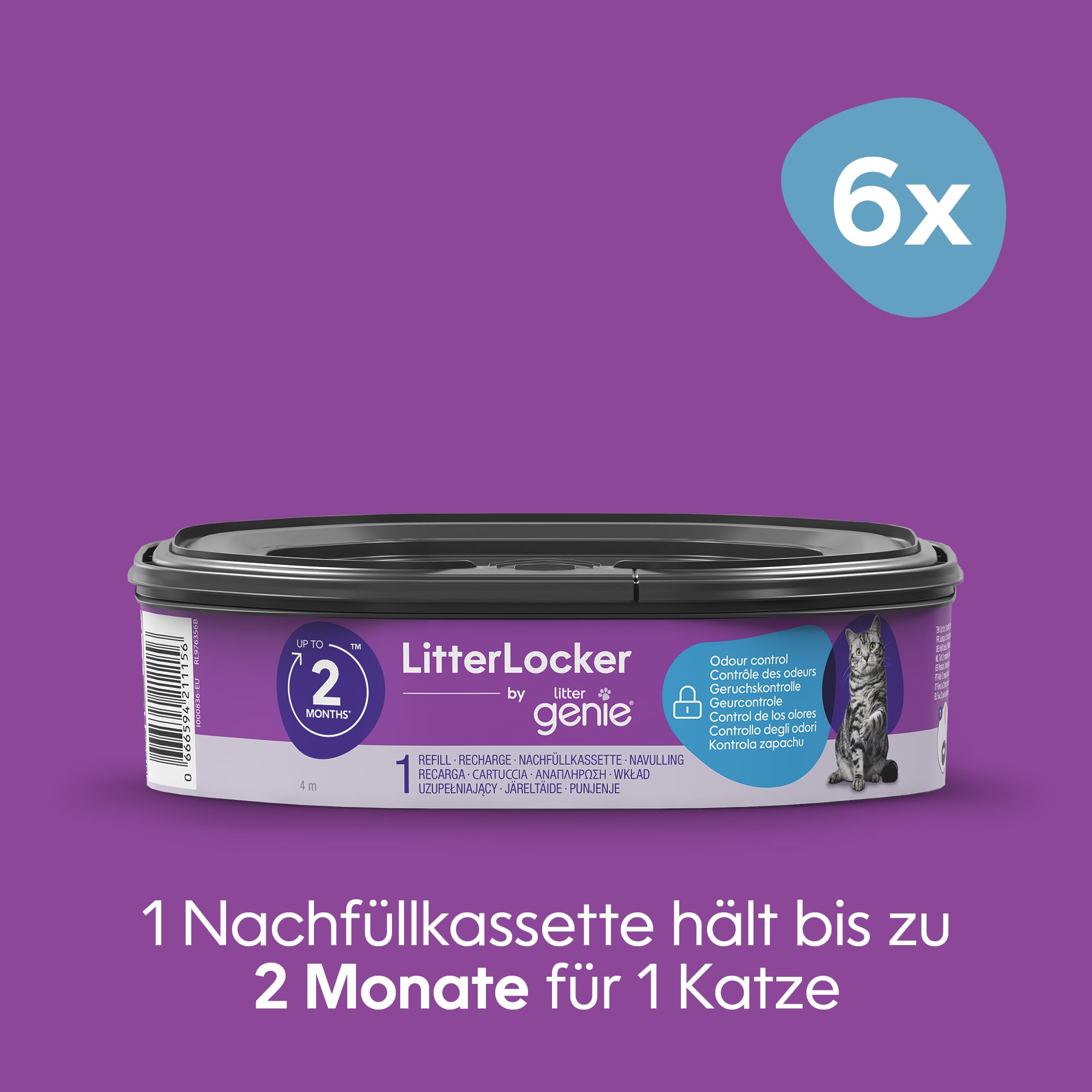 Litter Genie LitterLocker Refills - 6 Pack | Odour Barrier | Plastic 7