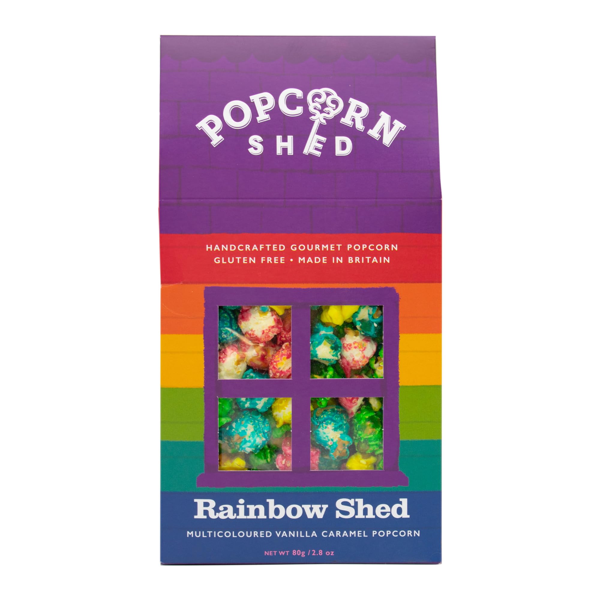 Popcorn Shed Rainbow Shed Gourmet Popcorn (1 x 80g) - Multicoloured Vanilla Caramel Snack 9