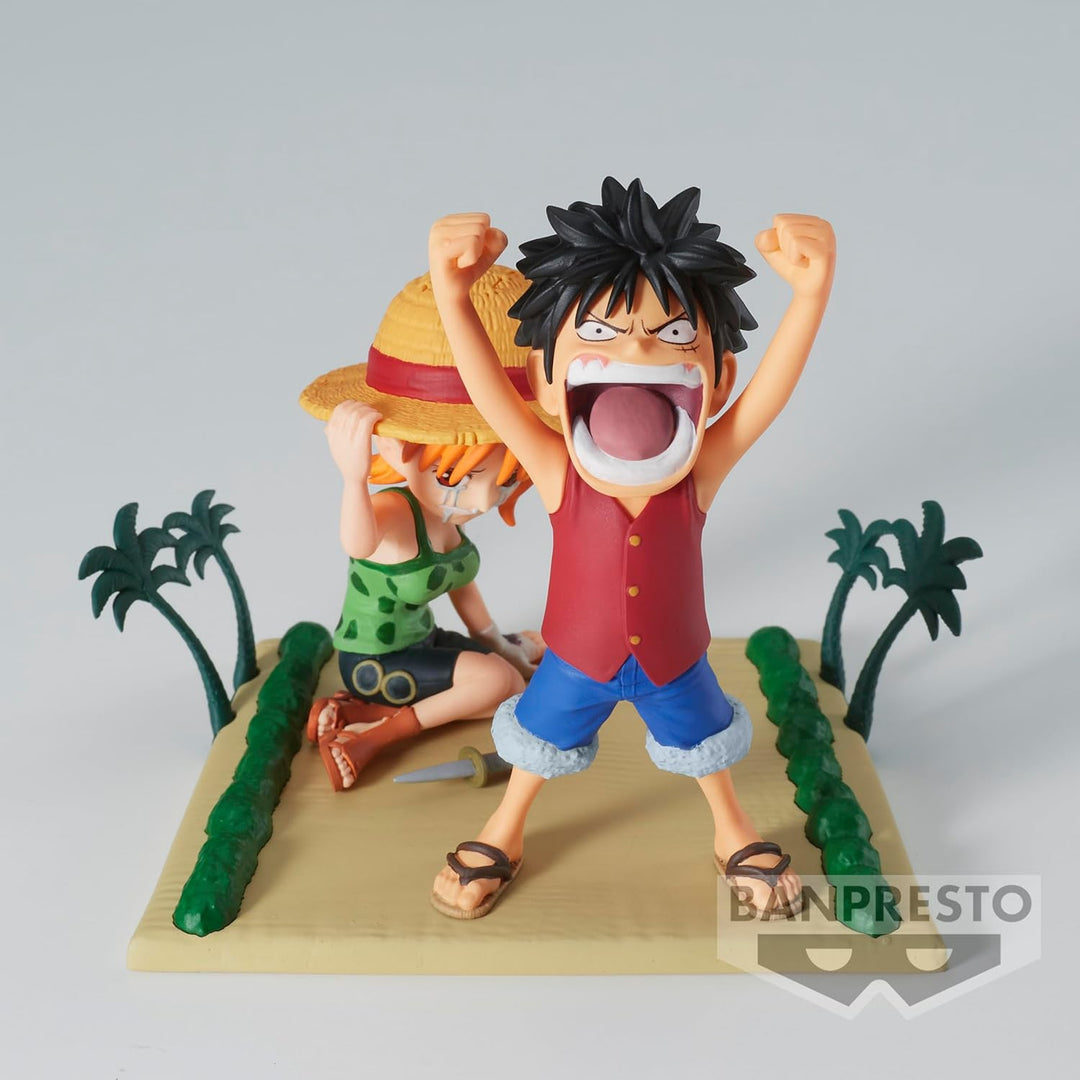 Banpresto World Collectable Figure One Piece Log Stories - Luffy & Nami Vinyl Figure (BPR89111)