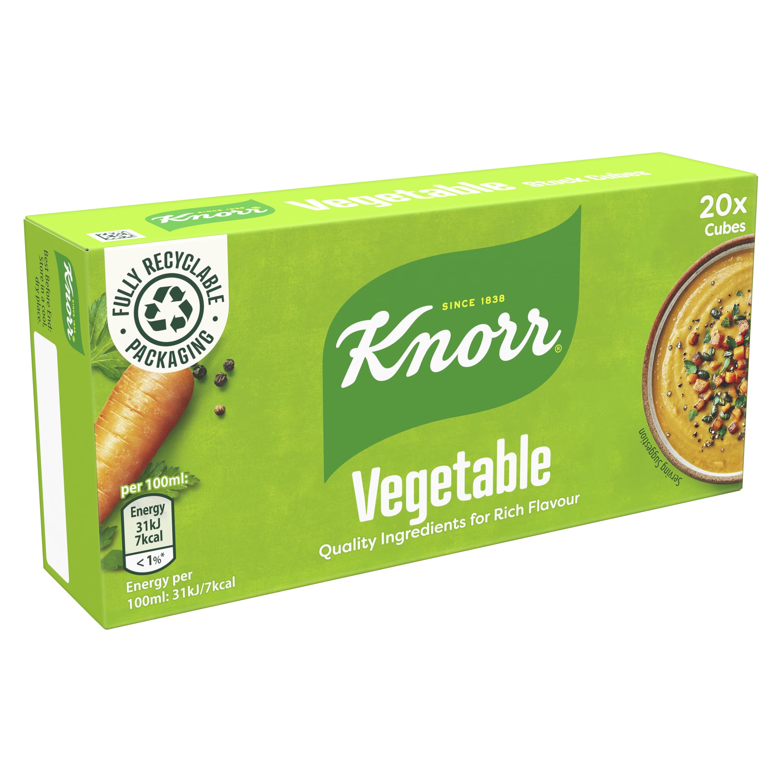 Knorr Vegetable Stock Cubes - Gluten-Free Flavor Enhancer | 20 x 10g Cubes 5