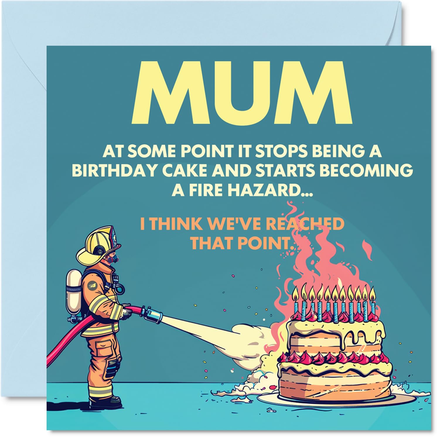 Stuff4 Rude Mum Birthday Card - Funny Fire Hazard Cake Joke | 145mm Square 1