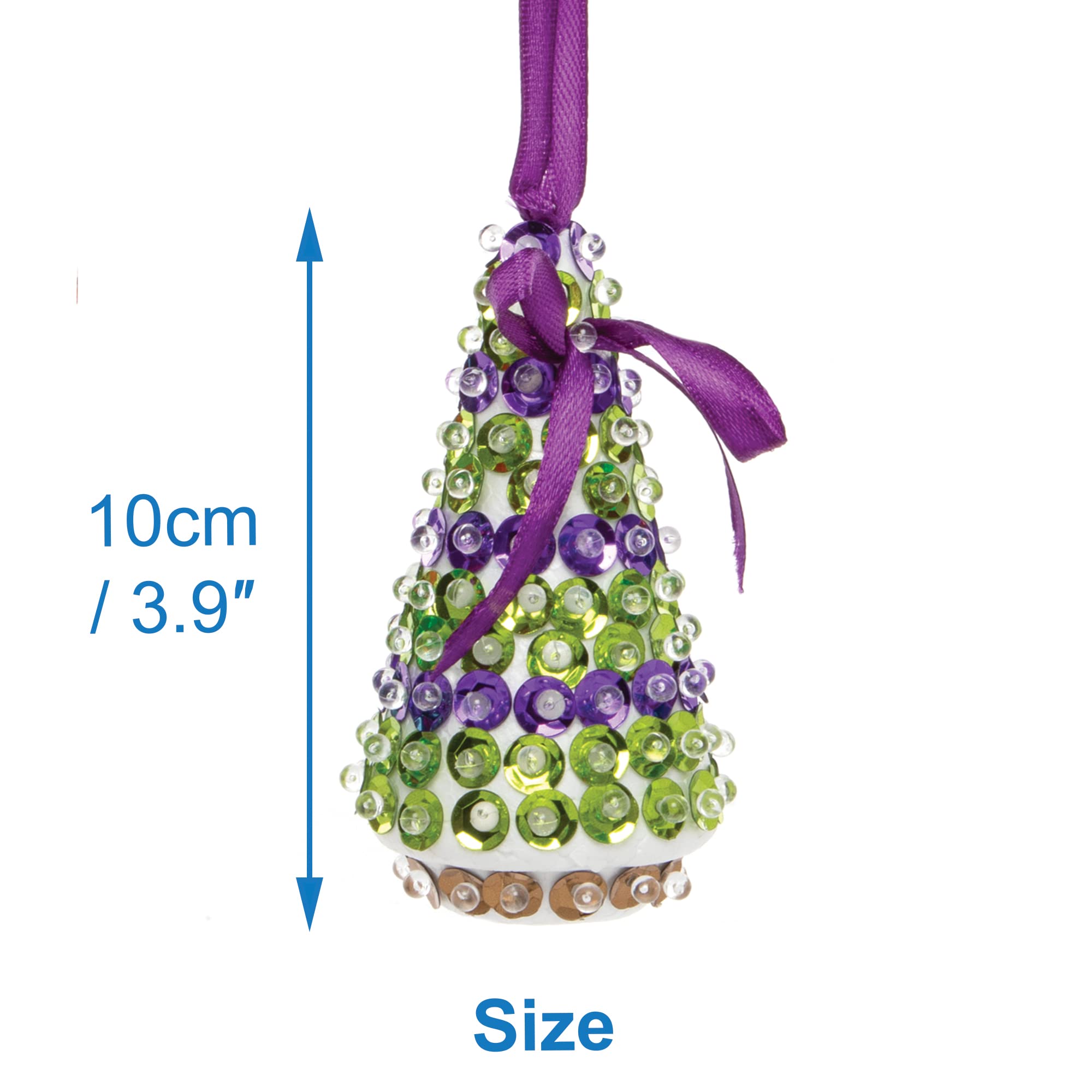 Baker Ross Christmas Tree Sequin Decoration Kits – Pack of 3, Make Your Own Craft Activity