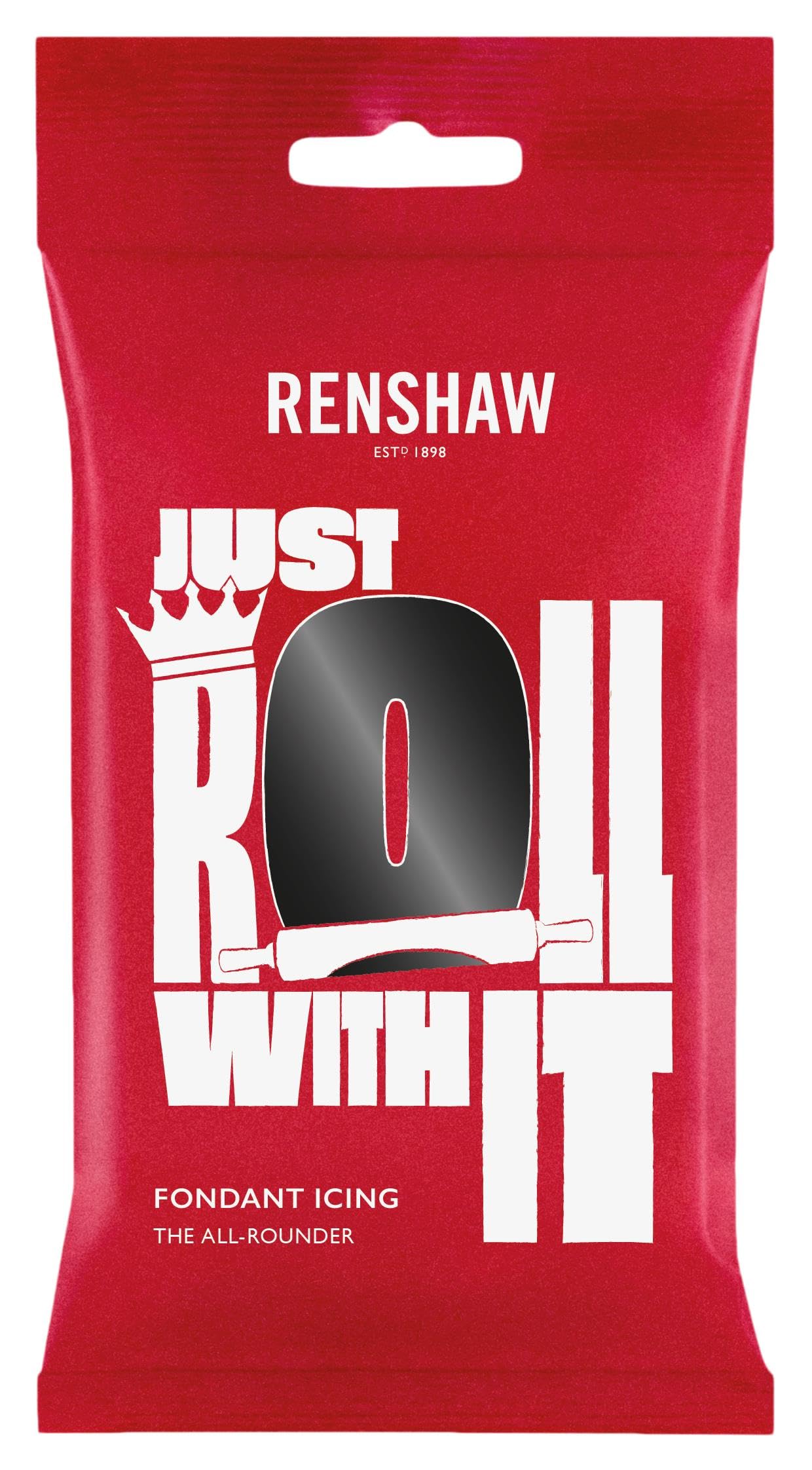Renshaw Jet Black Just Roll With It Fondant Icing - 250g | Vegan & Vegetarian Friendly 1