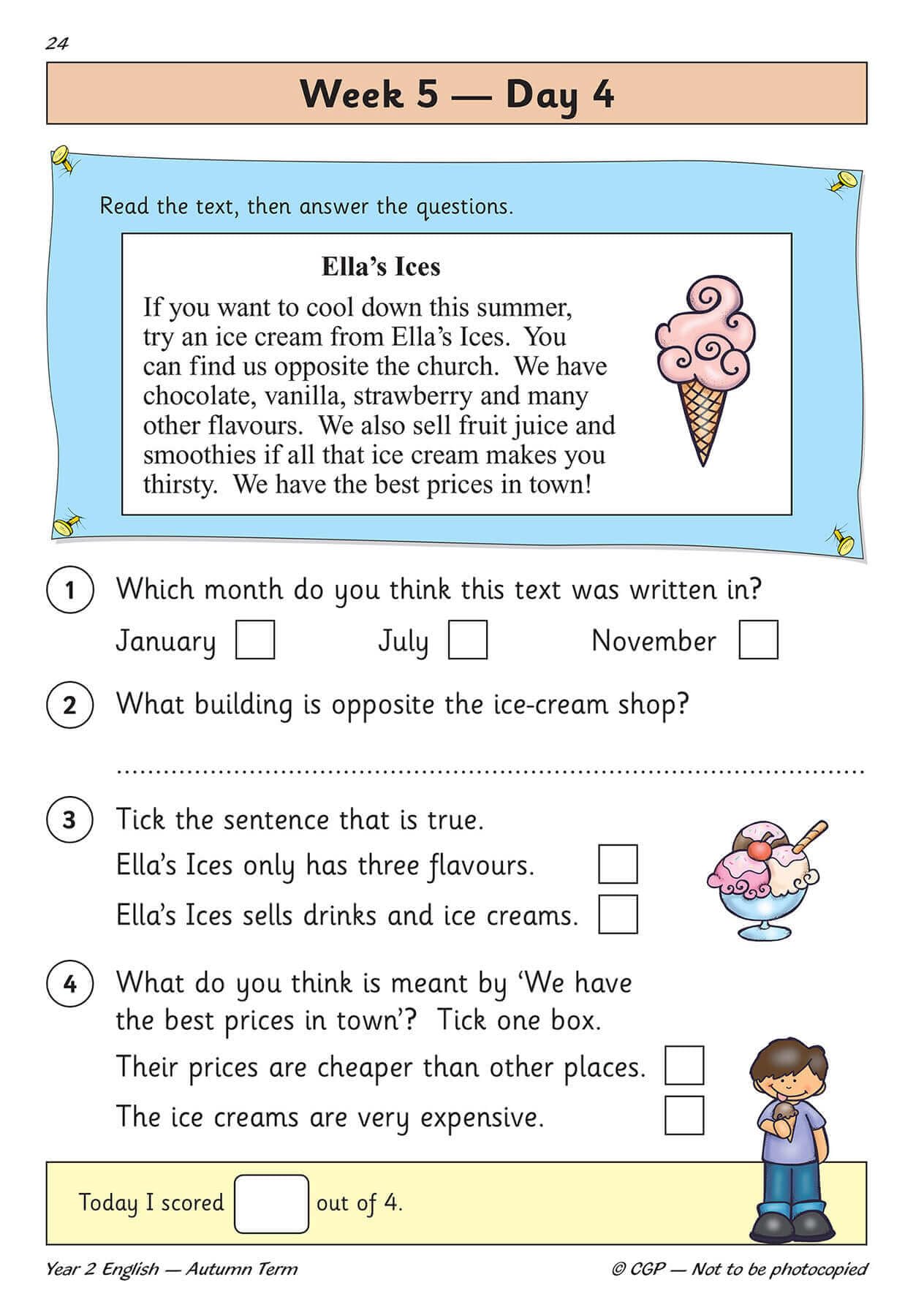 CGP Books New KS1 English Daily Practice Book - Year 2 Autumn Term | Ages 6-7 | 68 Pages 5