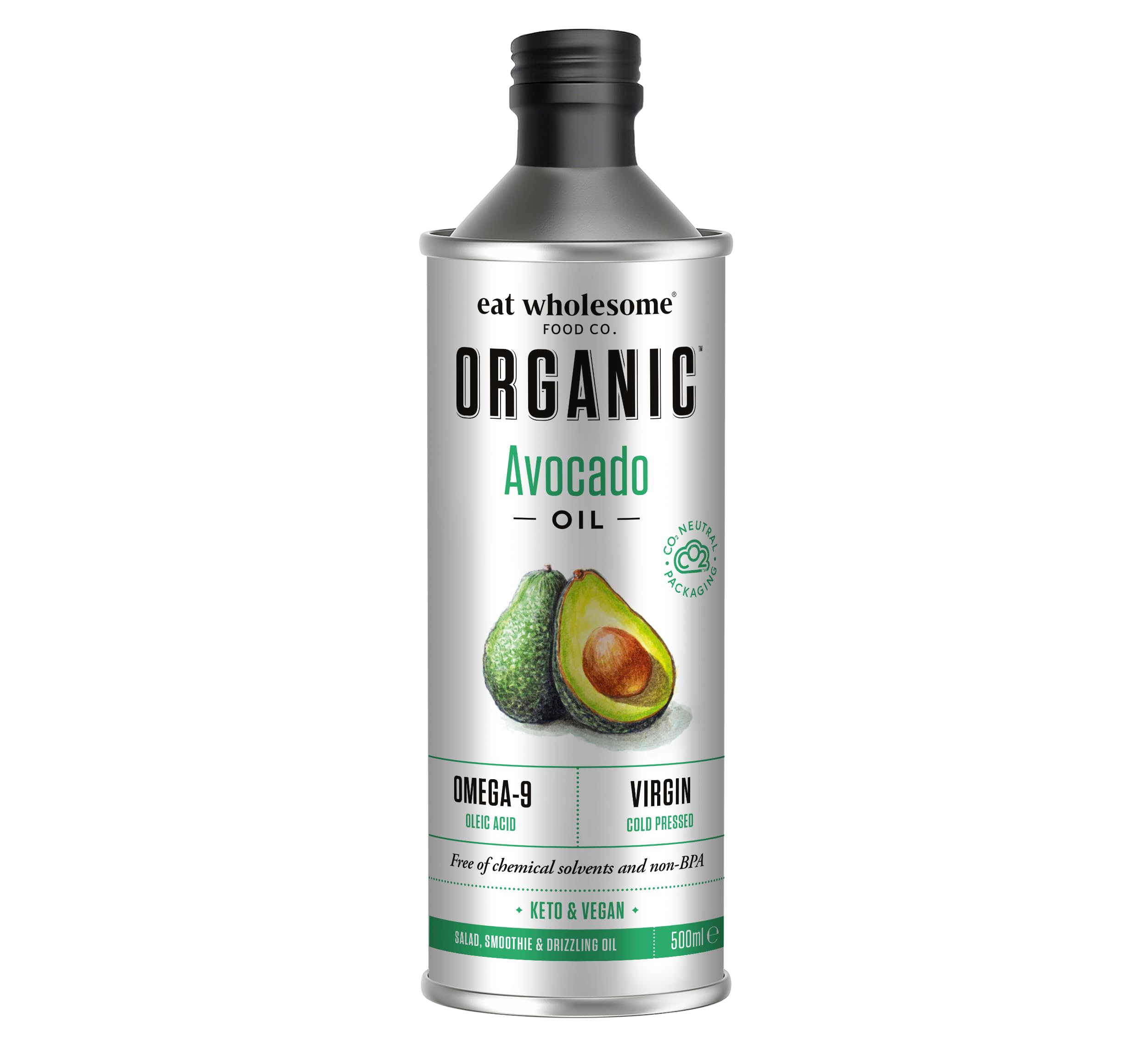 Eat Wholesome Organic Avocado Oil - Cold Pressed, Omega-9 Source | 500ml 1